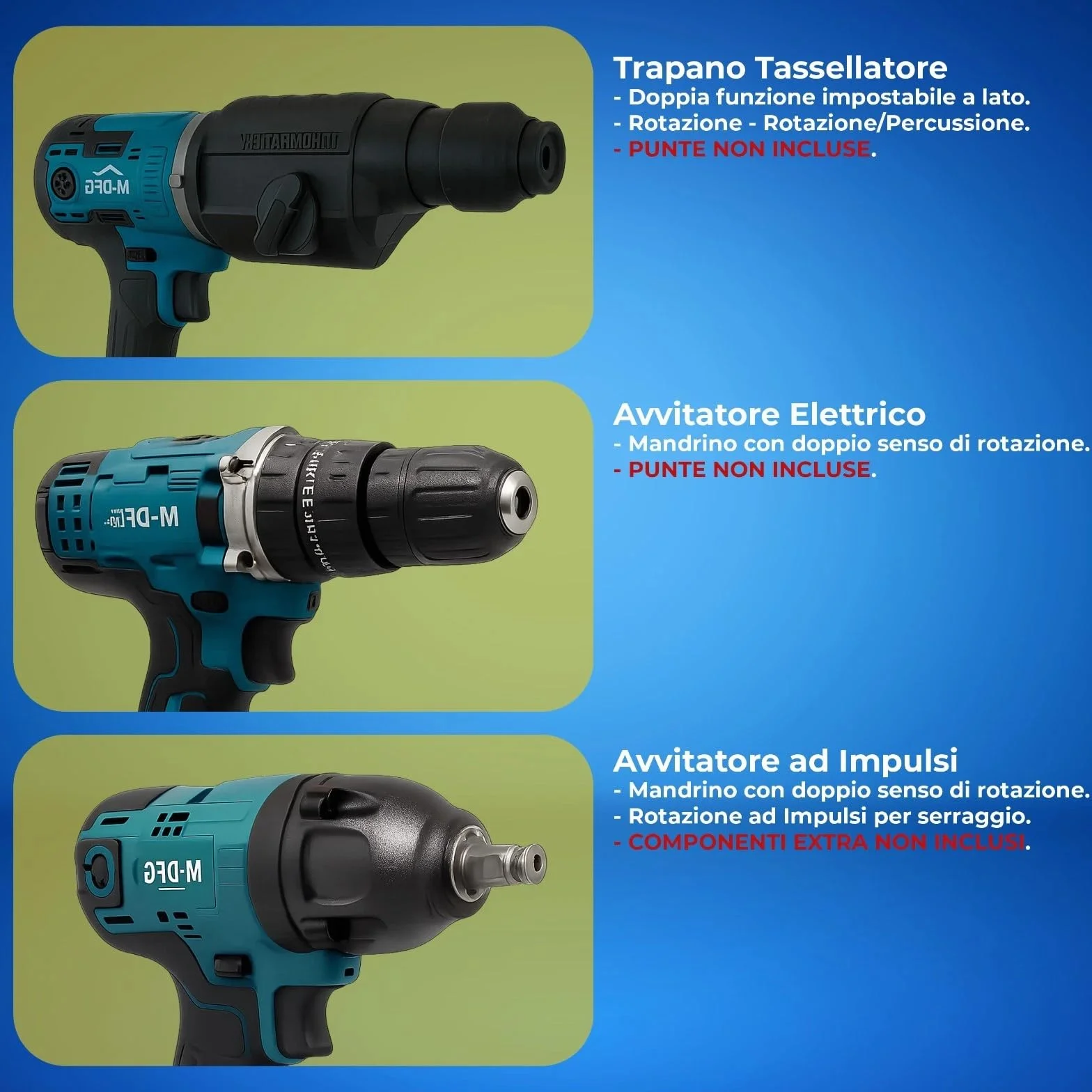 MAKA Avvitatore Trapano 8 in 1 Multifunzione a Batteria 68V Kit Professionale Idropulitrice Motosega Seghetto Smerigliatrice Soffiatore Valigetta Rigida