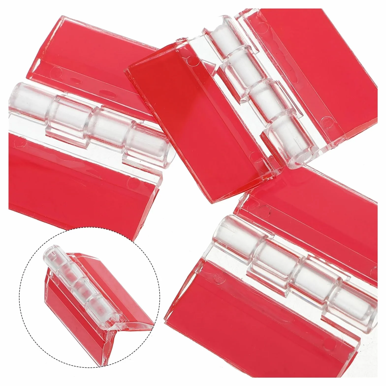Cerniere autoadesive acriliche 4 pezzi ricambio 3.50x3.00x0.50cm flessibili multifunzionali