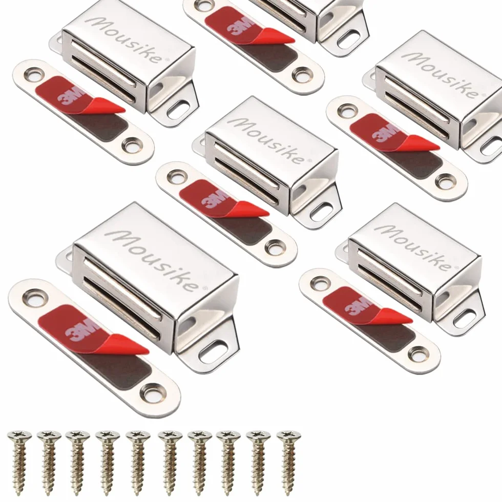 Magnete per Armadietto 15KG Acciaio Inox Serratura Magnetica Porta Armadio Cucina 6 Pezzi Argento