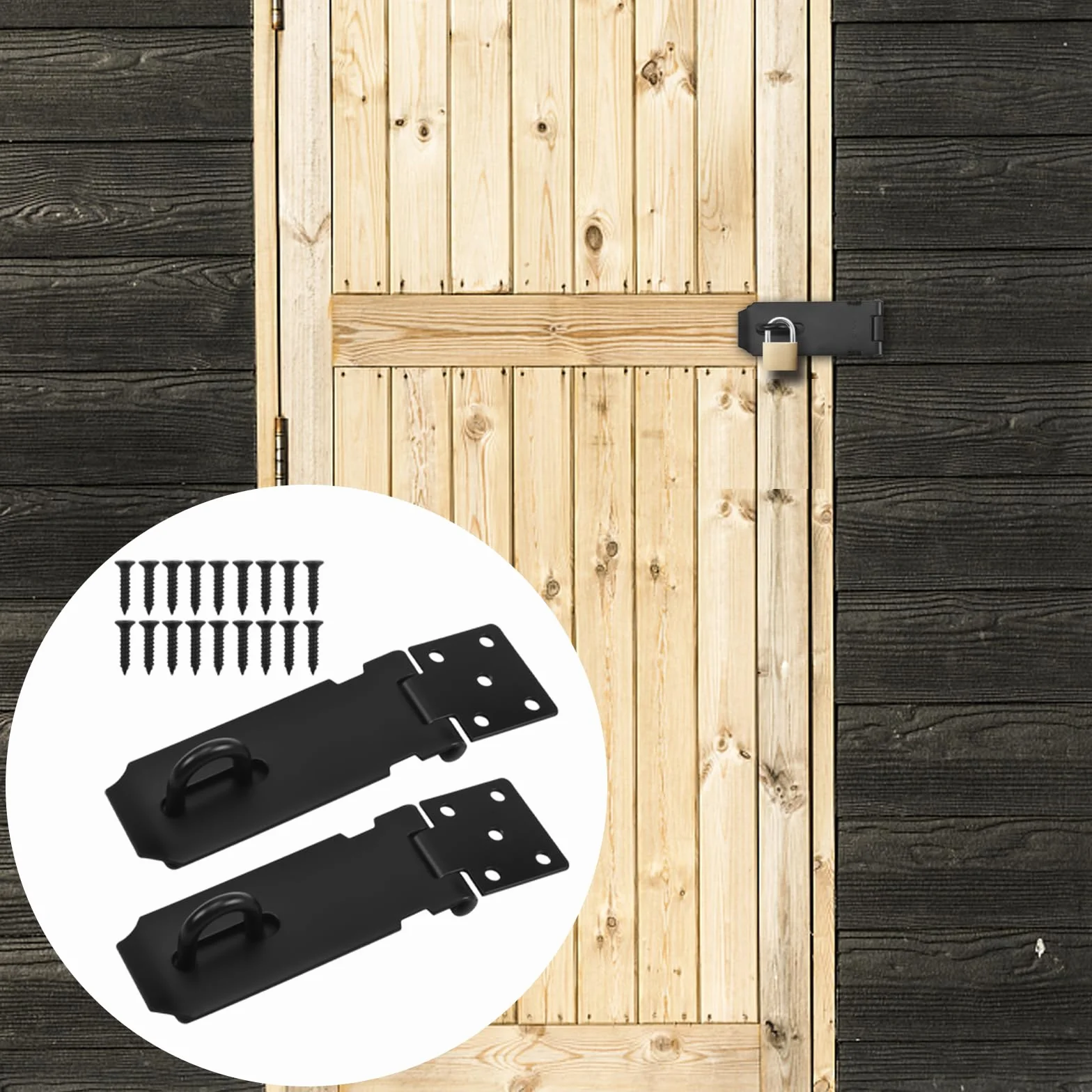 Chiusura a Scatto per Porta Lucchetto Hasp in Acciaio Inossidabile con Viti, 2 Pezzi