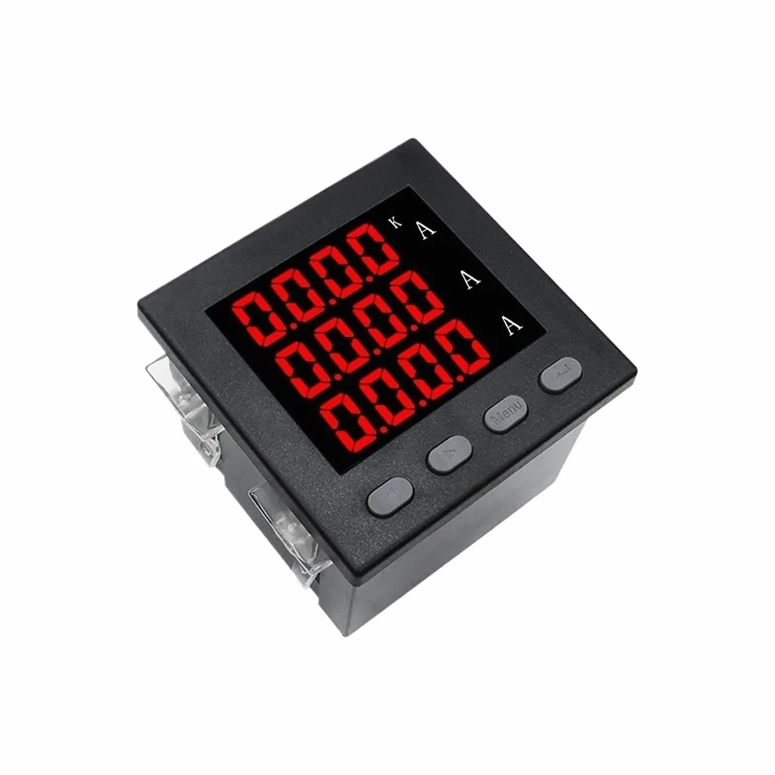 Amperometro LED trifase 96 x 96 mm display digitale con trasformatore di corrente