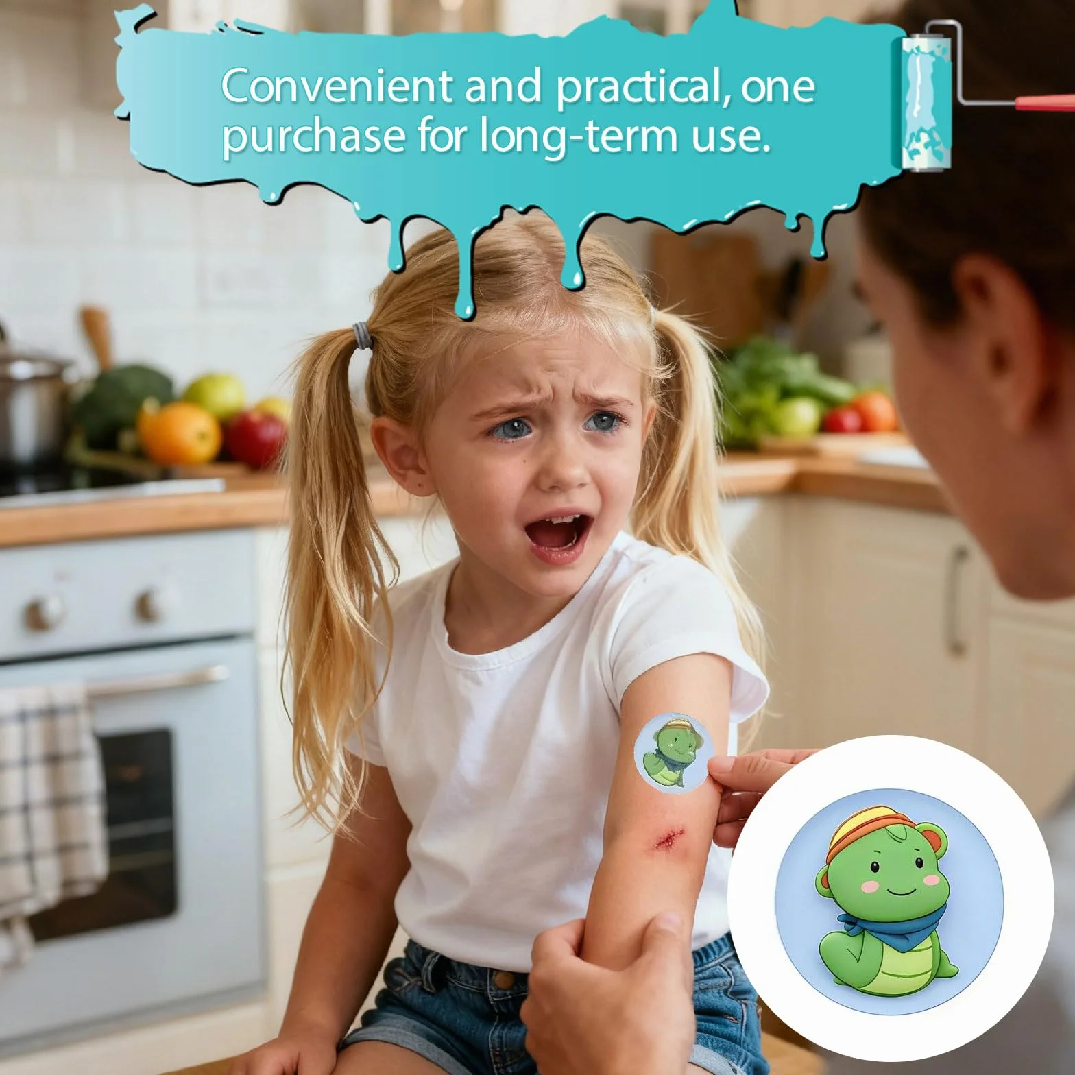 Cerotti per Bambini 120 Pezzi, Cerotti Adesivi Rotondi da 2,2 cm con Cartoni Animati, Tessuto Flessibile per Piccole Ferite, Brufoli e Vaccinazioni, Protezione Completa per la Pelle Sensibil