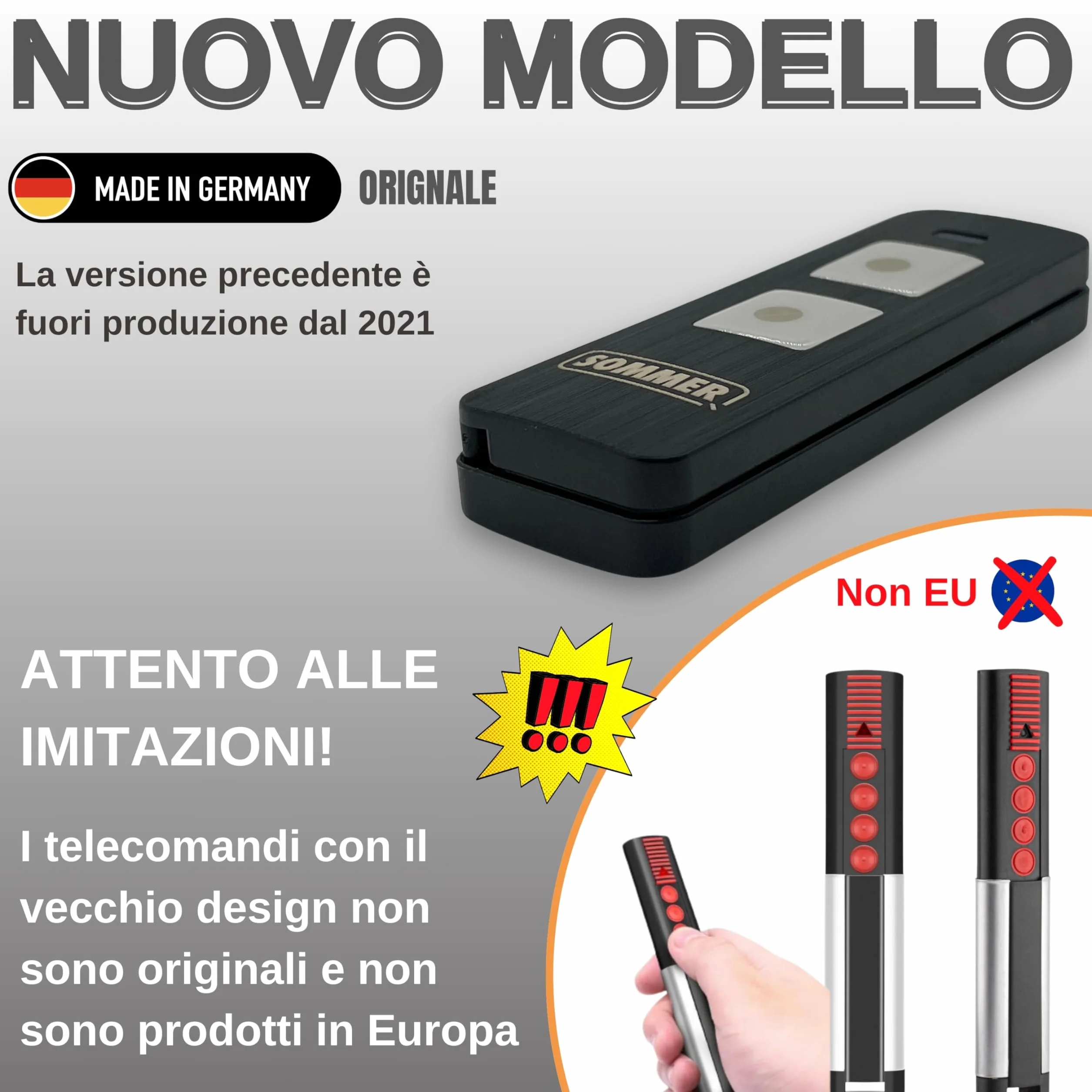 Koomando Telecomando S13071 TX-55-434-4 Originale Sommer 2 tasti 434 Mhz FM per porte garage Breda