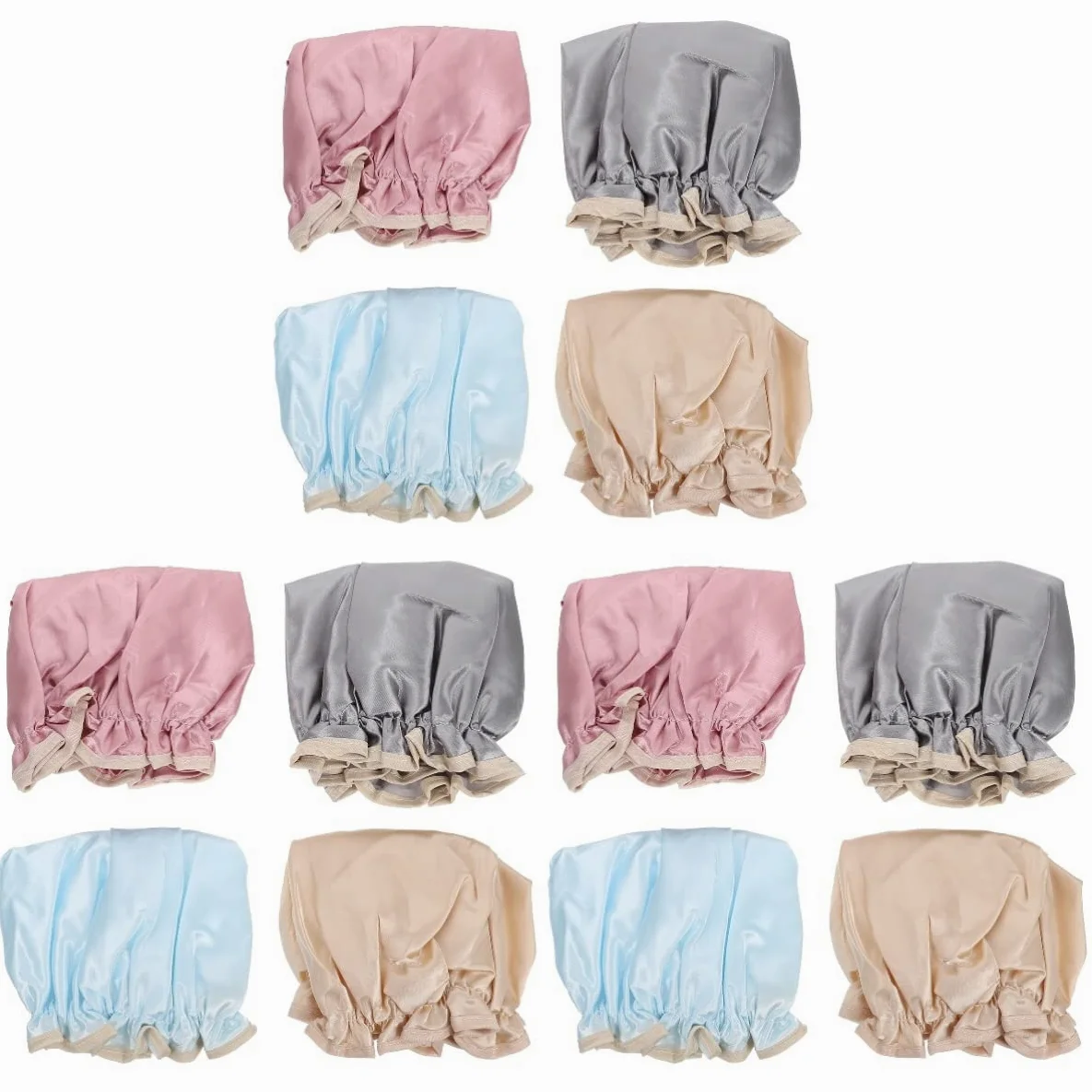 FRCOLOR 12pezzi Cuffie Impermeabili Cuffie Per Peva Rosa Grigio Blu Per Spa e Trattamenti