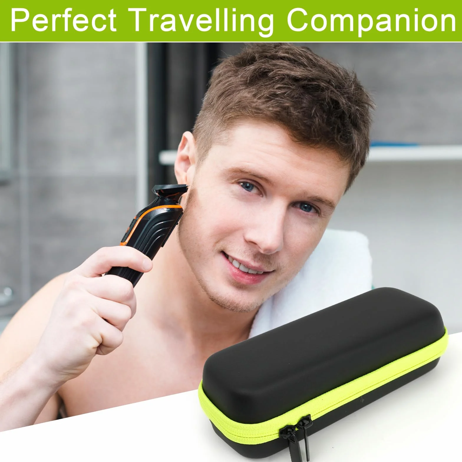 Custodia protettiva per rasoio elettrico Philips OneBlade QP2734/QP2724/QP6551 e OneBlade Pro 360, custodia impermeabile, custodia da viaggio per rasoio e accessori (verde/nero)