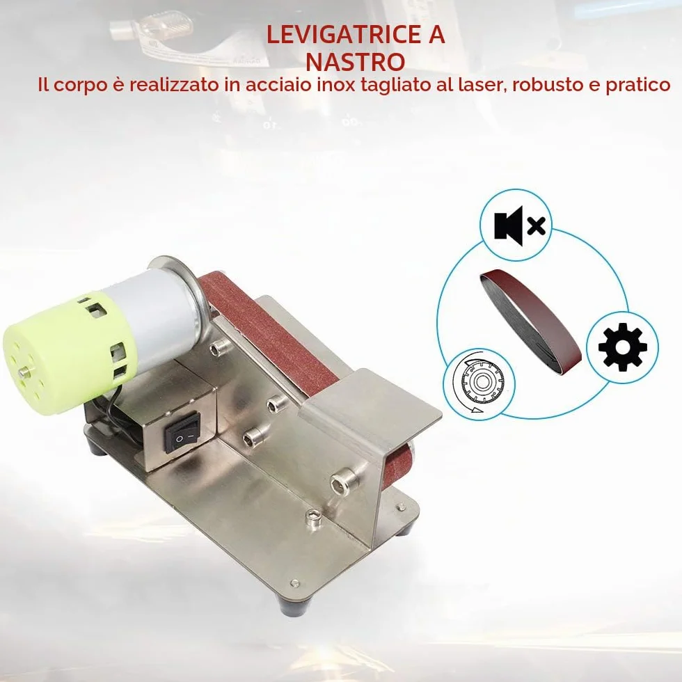 Levigatrice a nastro 100W, Affilatrice per coltelli 15° 7 livelli, Lucidatrice regolabile con 10 strisce