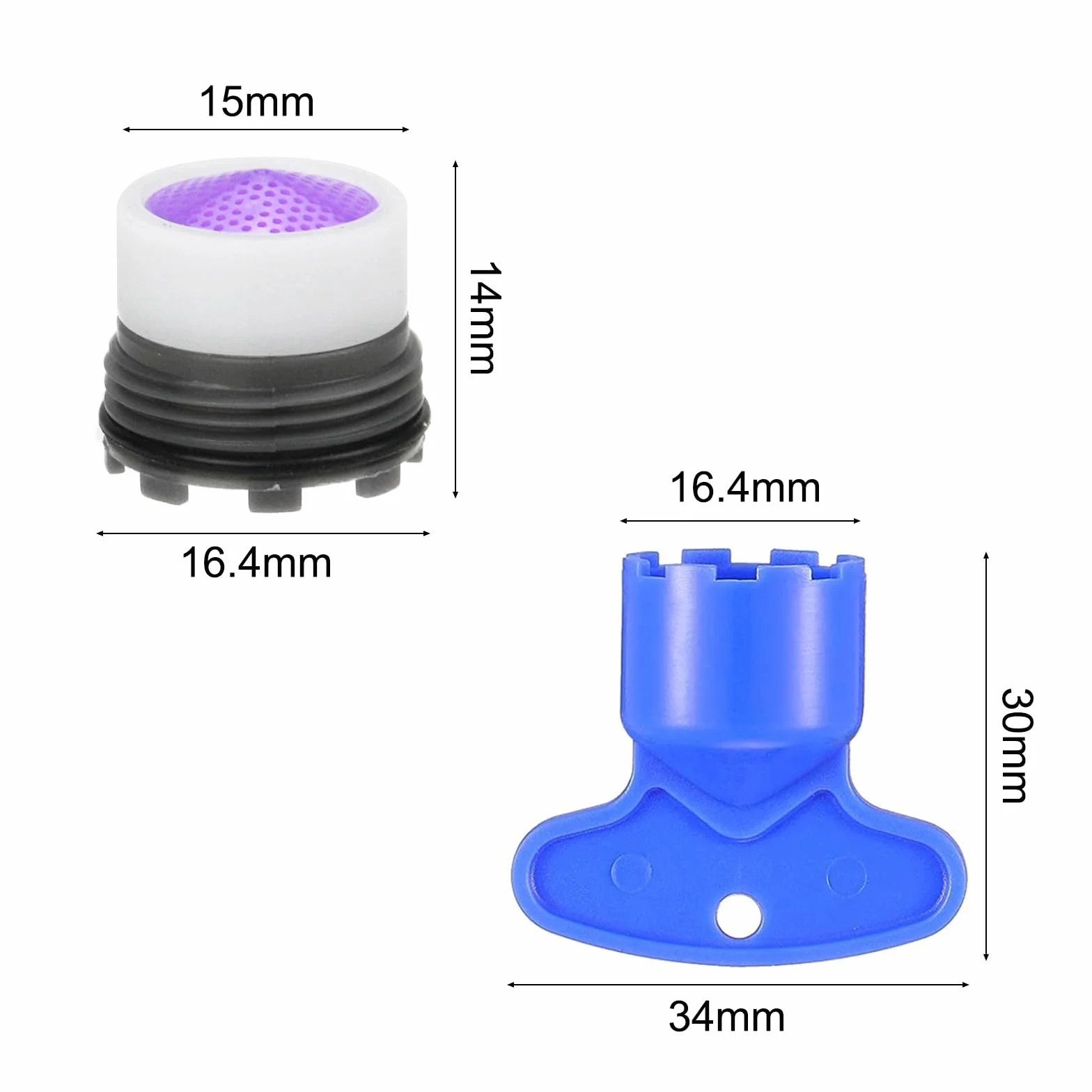 Aeratore Rubinetto M16 Filettatura, Rompigetto Rubinetto, Filtri Rubinetti Lavandino con 2 Chiavi, Filtro Rubinetto Acqua per Cucina Bagno