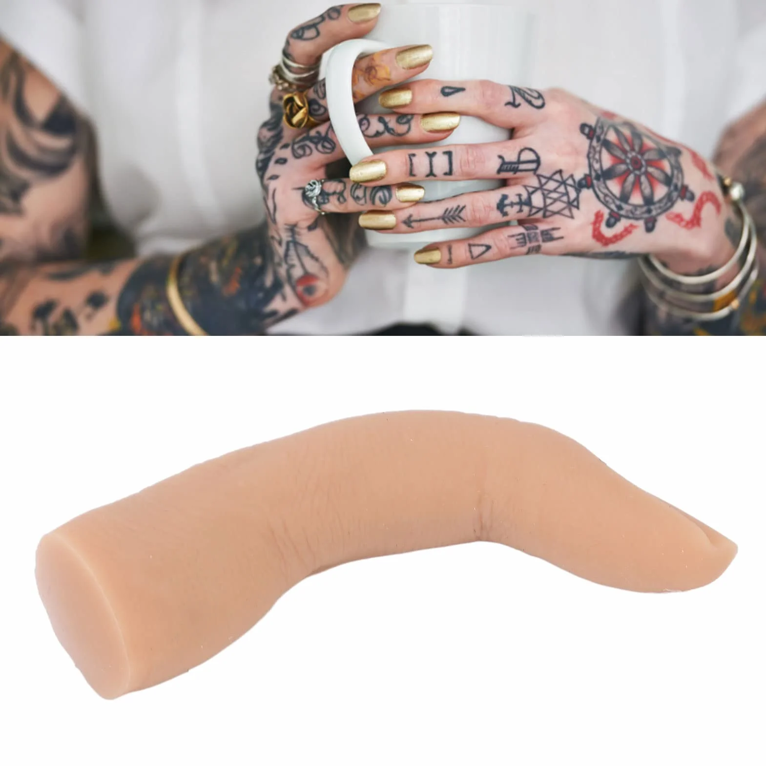 Modello di dito per esercitarsi con i tatuaggi - Dito professionale pieghevole in silicone per esercitarsi con l'agopuntura | Strumento di allenamento per la nail art resistente e leggero