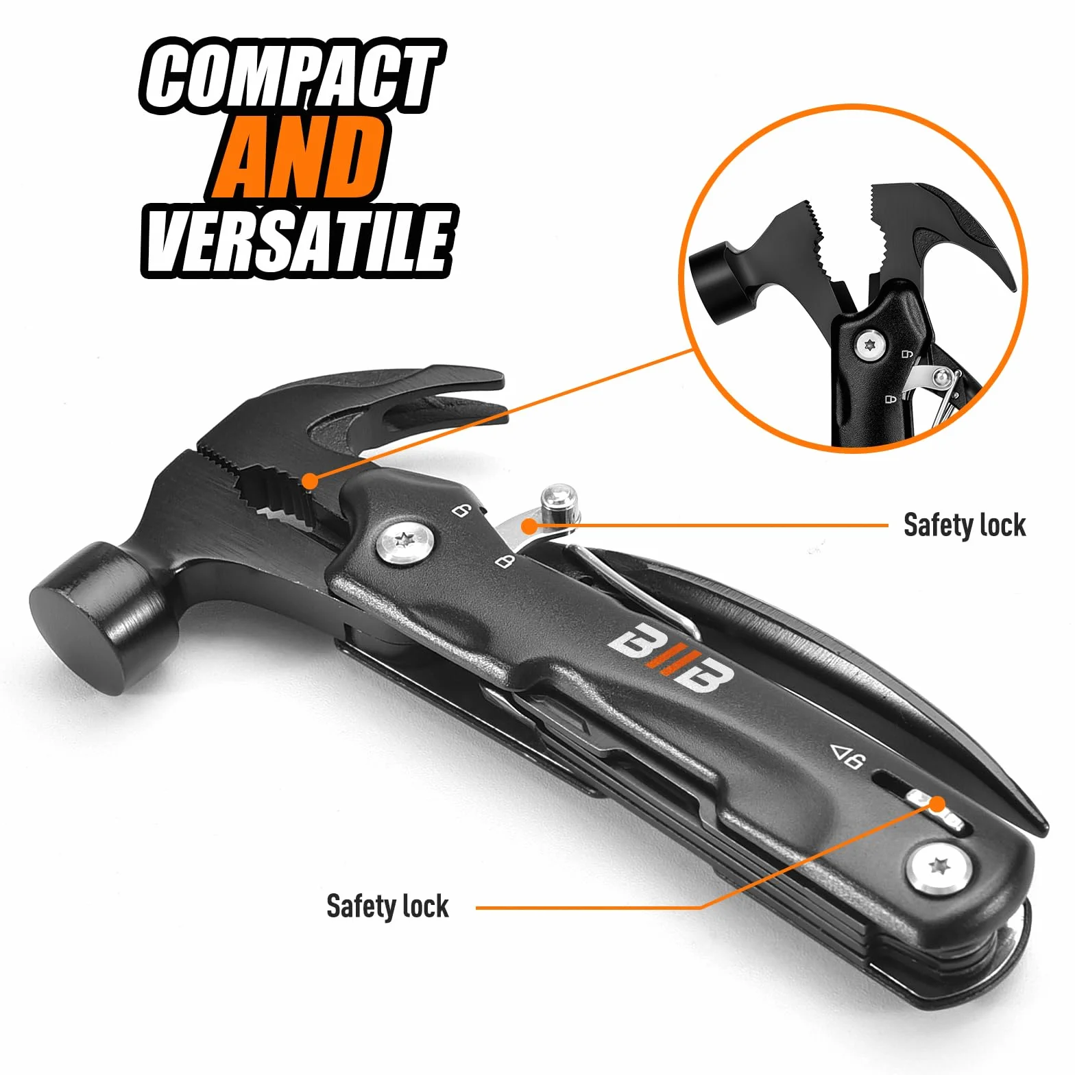 BIIB 12 in 1 Multitool Gadget Utili, Regalo Uomo Compleanno, Attrezzo Multifunzione