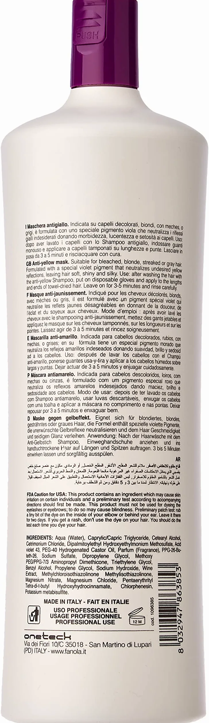 Fanola No Yellow Shampoo + Maschera Antigiallo - 2000 Ml