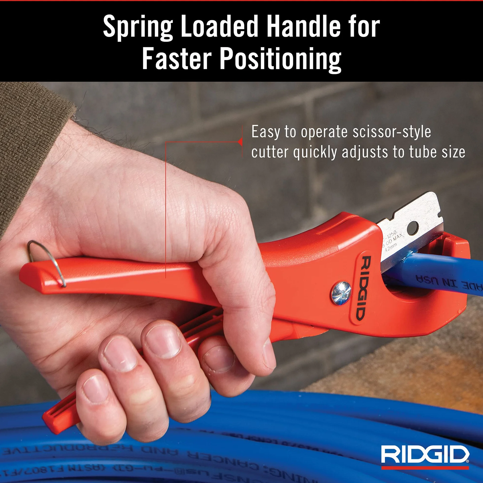RIDGID PC-1250 Tagliatubi a Singolo Scatto per Tubi di Plastica 3-41 mm