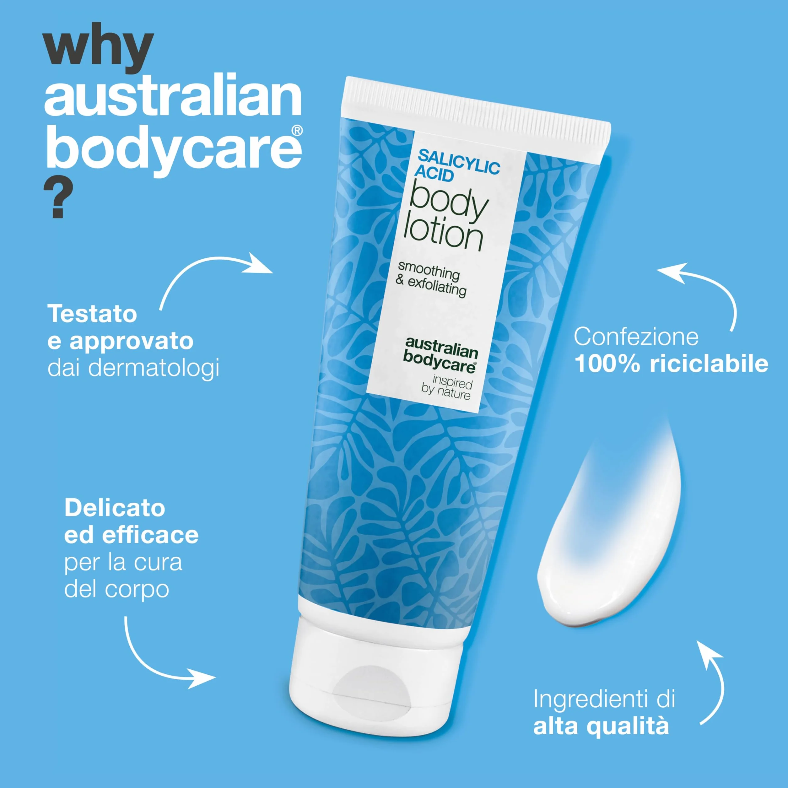 Lozione corpo per Keratosis Pilaris – elimina pelle a buccia d’arancia e ruvidità – con acido salicilico, niacinamide e zinco PCA