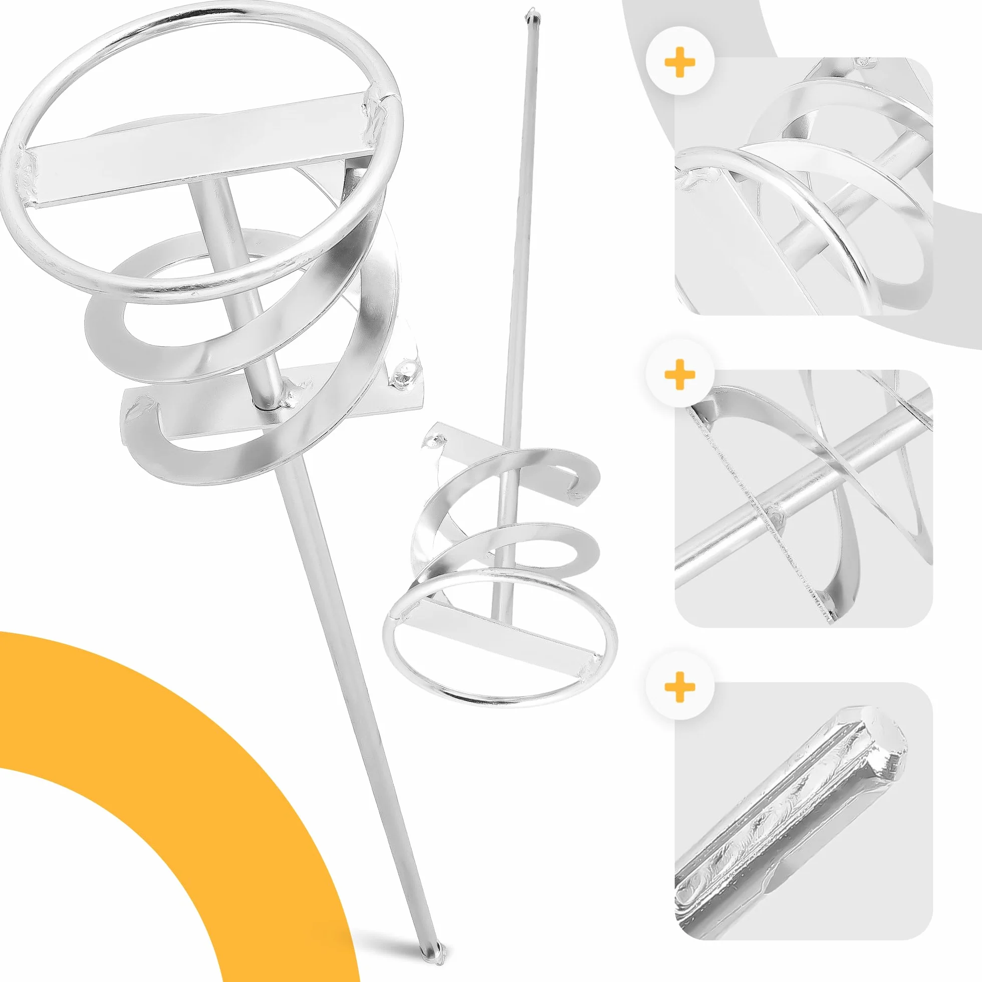 Asta Miscelatrice 100x600 mm SDS Plus Malta Gesso Cemento Vernice Colla Mescolatore Spirale Acciaio Inox