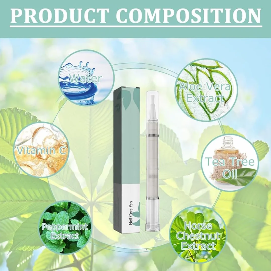 3 pezzi Penna per la Cura Delle Unghie, nail care pen fungo del chiodo, Pennas per Cuticole Unghie Nail Treatment Pen Con Aloe Vera e Olio Dell'albero,Per Cura Delle Unghie e Delle Cuticole