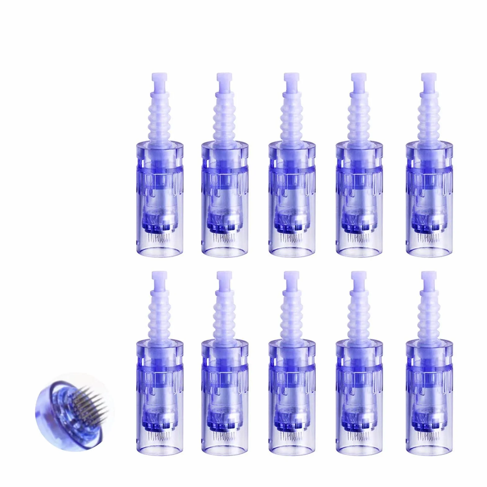 36 Pin Micro Aghi microneedling 10 pezzi viso facciale Dermapen Aghi di ricambio Consigli Slot per cartuccia, Porta Bajonett, per Derma Pen elettrica Antirughe, dermapen facciale Imperfezioni