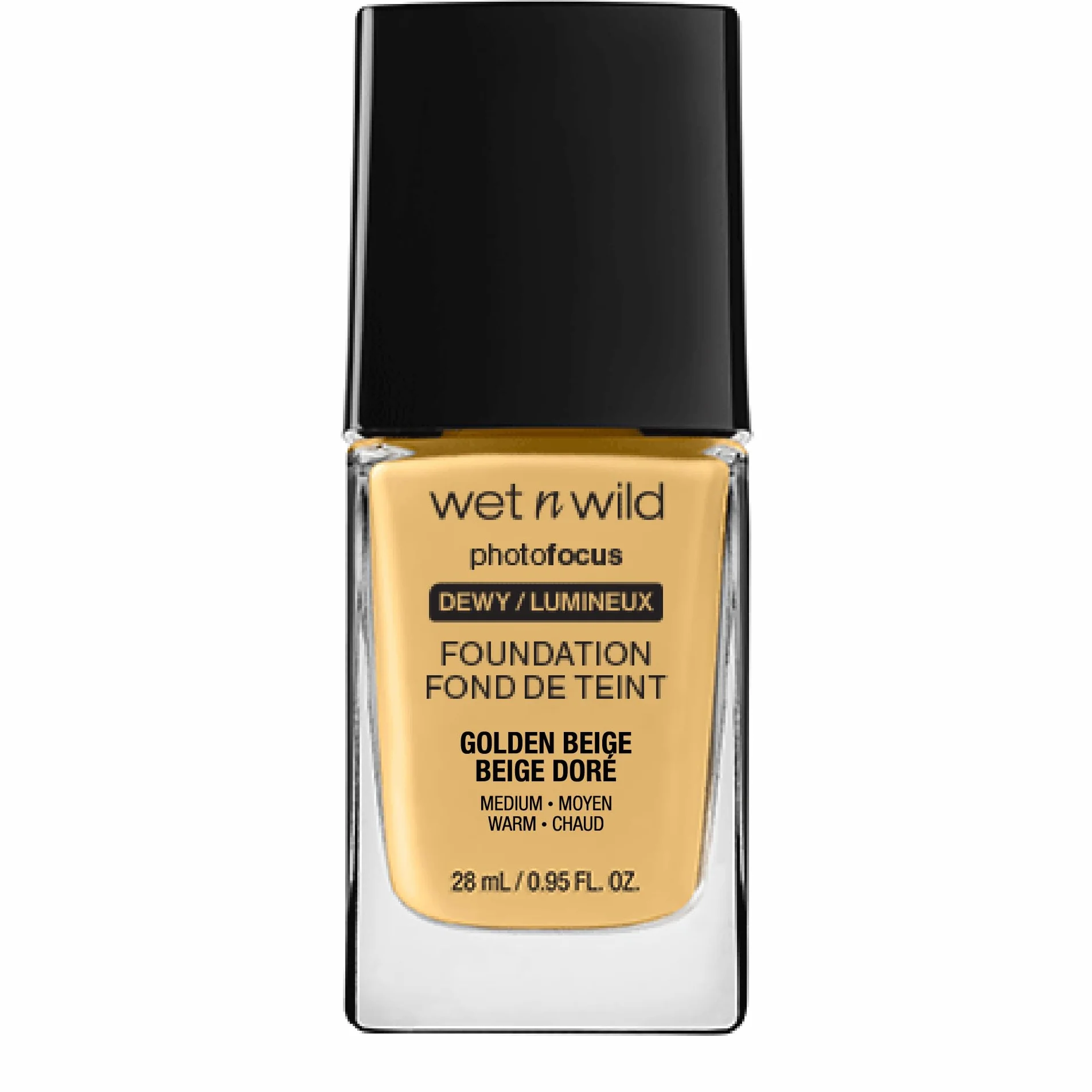Wet n Wild - Photo Focus Foundation DEWY - Fondotinta Beige Dorato Idratante dalla Performance Elevata - Copre le Imperfezioni, Ideale per Pelli da Normali a Secche - Vegan - Golden Beige