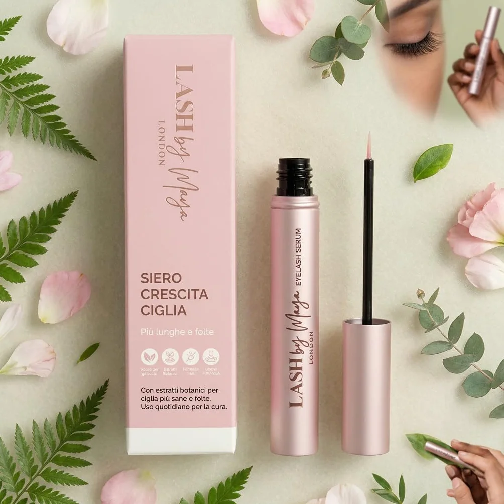 Glowsty Lashes Siero Ciglia/Lash By Marya Siero Ciglia London Rosa 2.0—Trattamento Ciglia Delicato Con Ginseng Swertia Japonica E Vitamina B2 Per Un Aspetto Più Folto E Ordinato Ogni Giorno (1 pezzo)