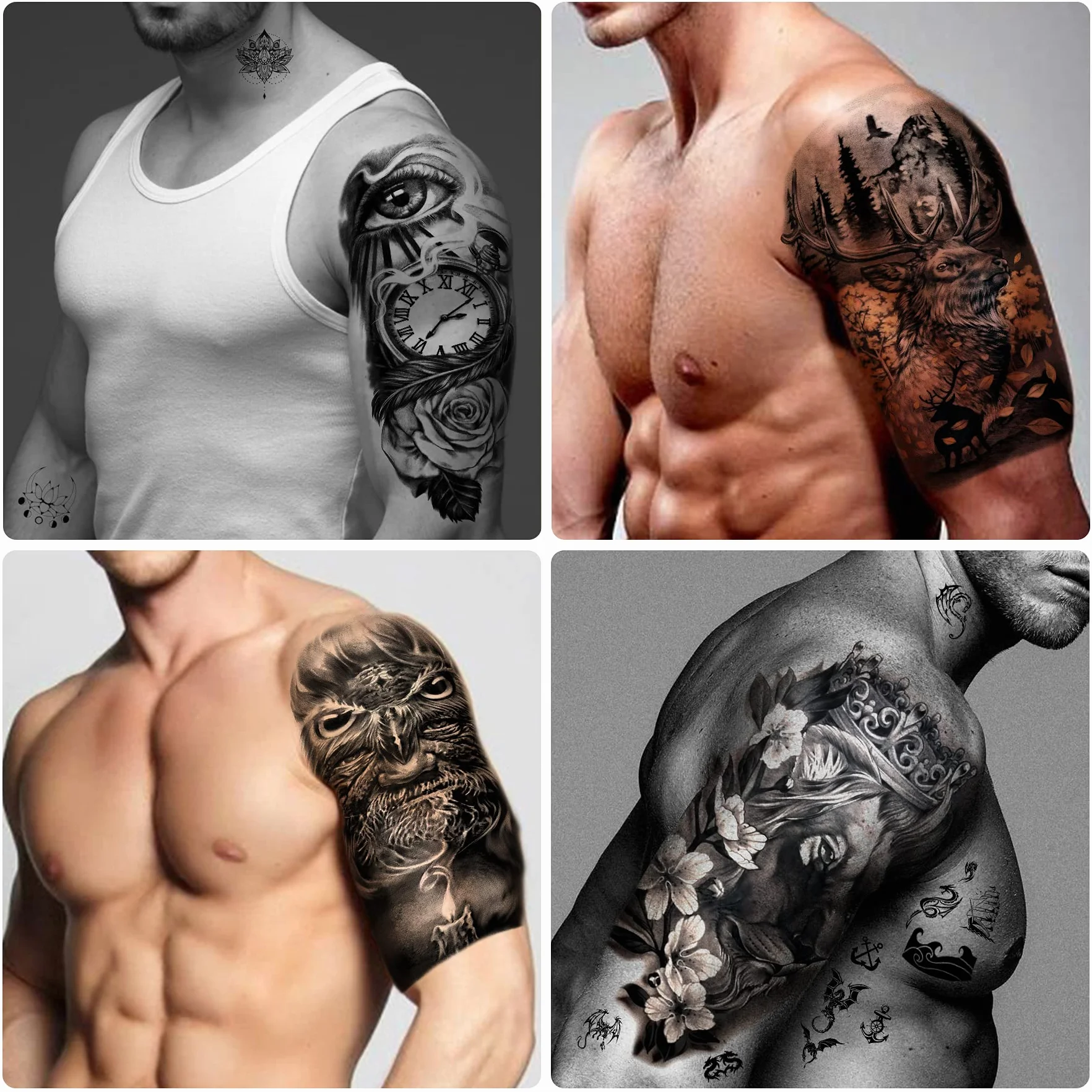 46 fogli grandi tatuaggi temporanei a braccio completo per uomini e donne, adesivi per tatuaggi finti impermeabili con fiore di drago manica per adulti o adolescenti sul corpo avambraccio