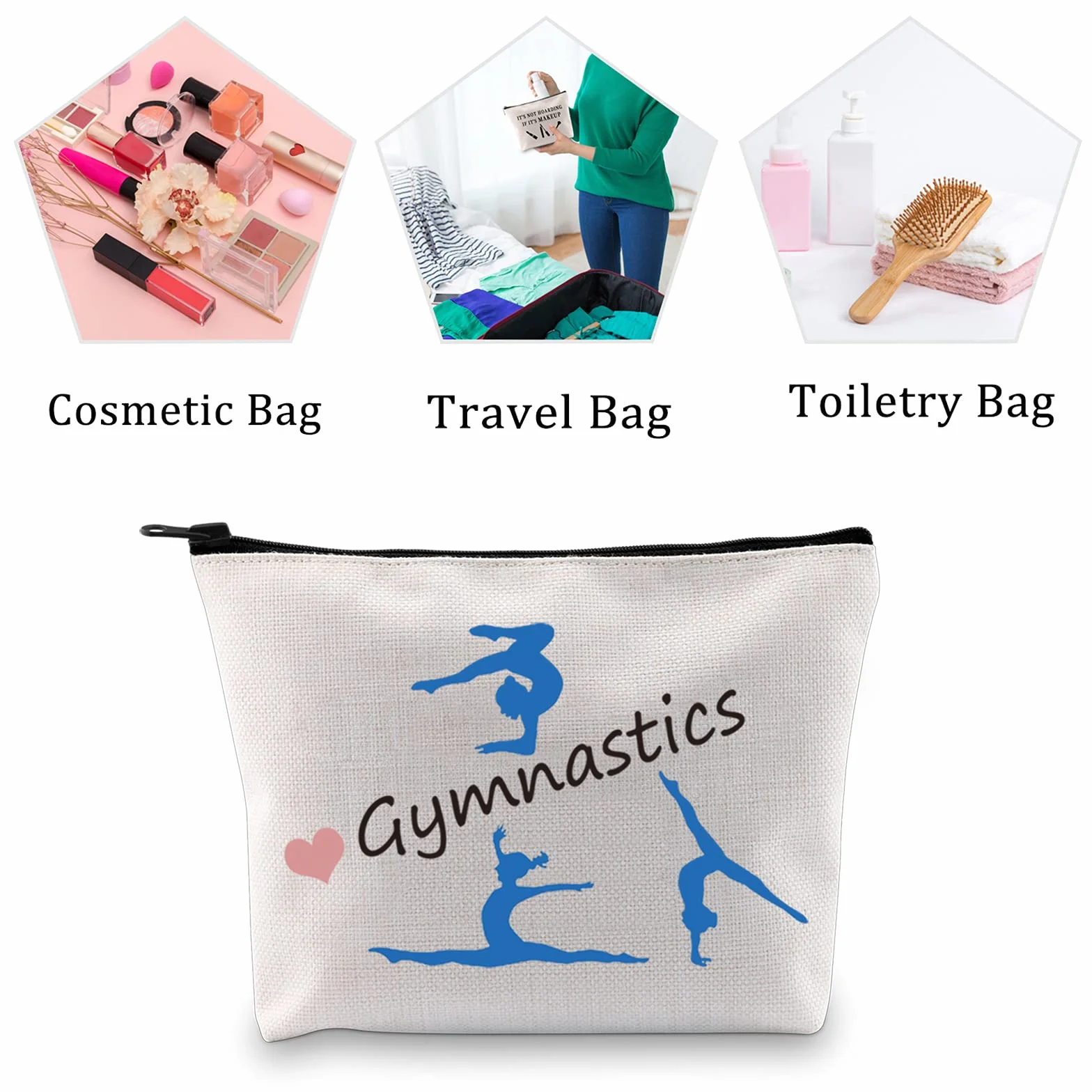 Ginnastica Regali Trucco Sacchetto Cosmetico per Ragazze Borsa da Viaggio Borsa da Toilette