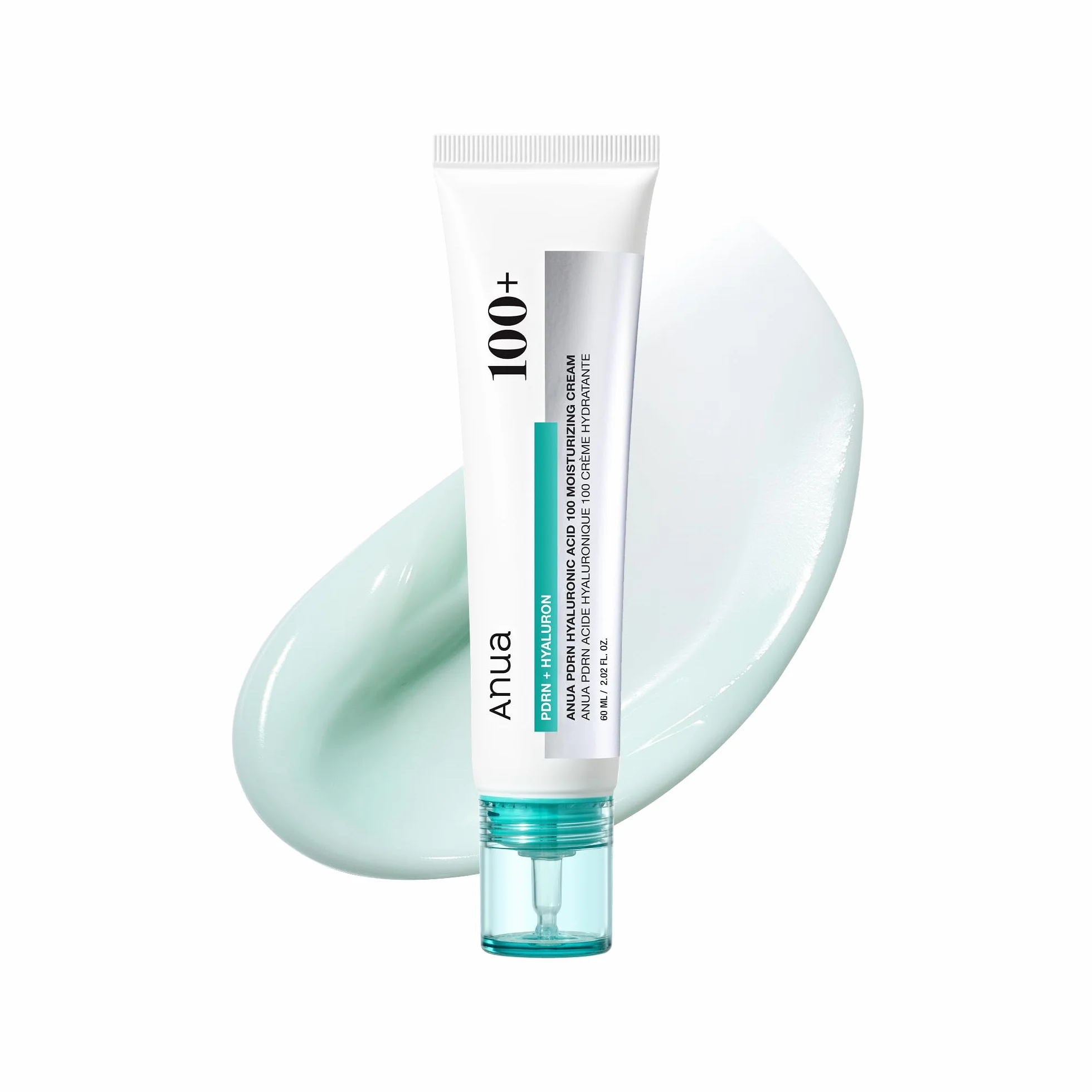 Anua PDRN Hyaluronic Acid 100 Moisturizing Cream – Crema Viso Idratante Leggera con Acido Ialuronico, Collagene e PDRN, Effetto Glow, Idratazione Fino a 100 Ore, Skincare Coreana (60 ml)