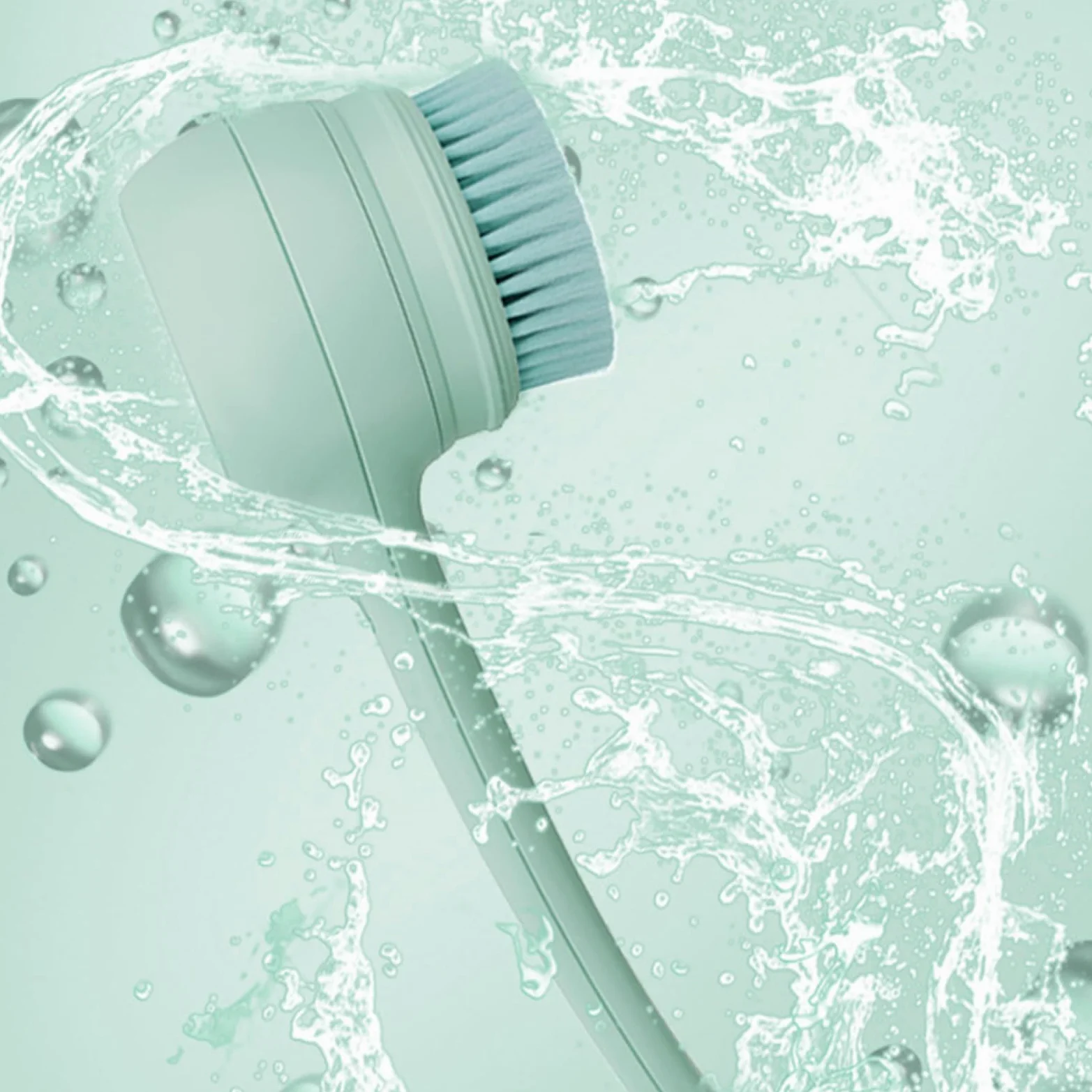 Spazzola elettrica per il corpo, Spazzola elettrica per il bagno | Scrubber per corpo con ricarica USB e manico lungo,Scrubber elettrico per la schiena con 5 testine per massaggio del viso e d