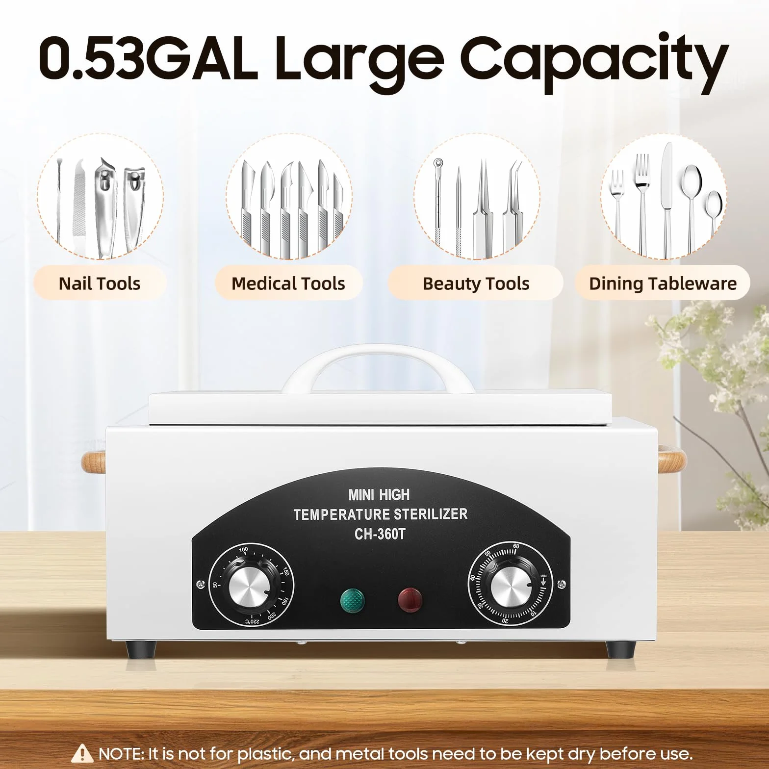 Sterilizzatore professionale ad aria calda, 300 W, scatola di sterilizzazione per salone di unghie, cura dei piedi e tatuaggi, dispositivo disinfettante da 220 V, con asciugatura (per strumenti