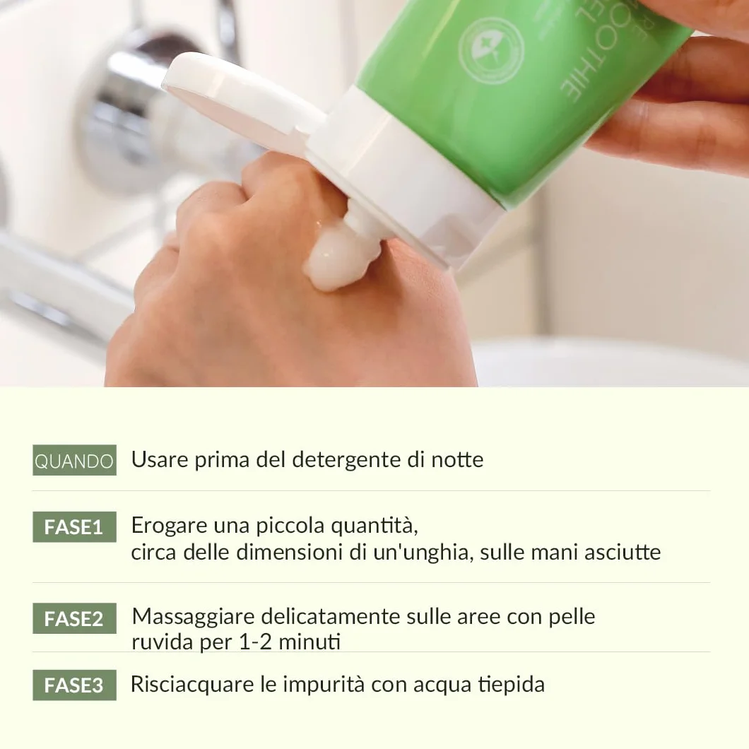 Esfoliante in Gel Smoothie Mela (120ml) Fruttoterapia esfoliante, Pelle liscia e tesa, Correzione del tono, idratante, Trattamento al sebo (Apple Smoothie Peeling Gel)