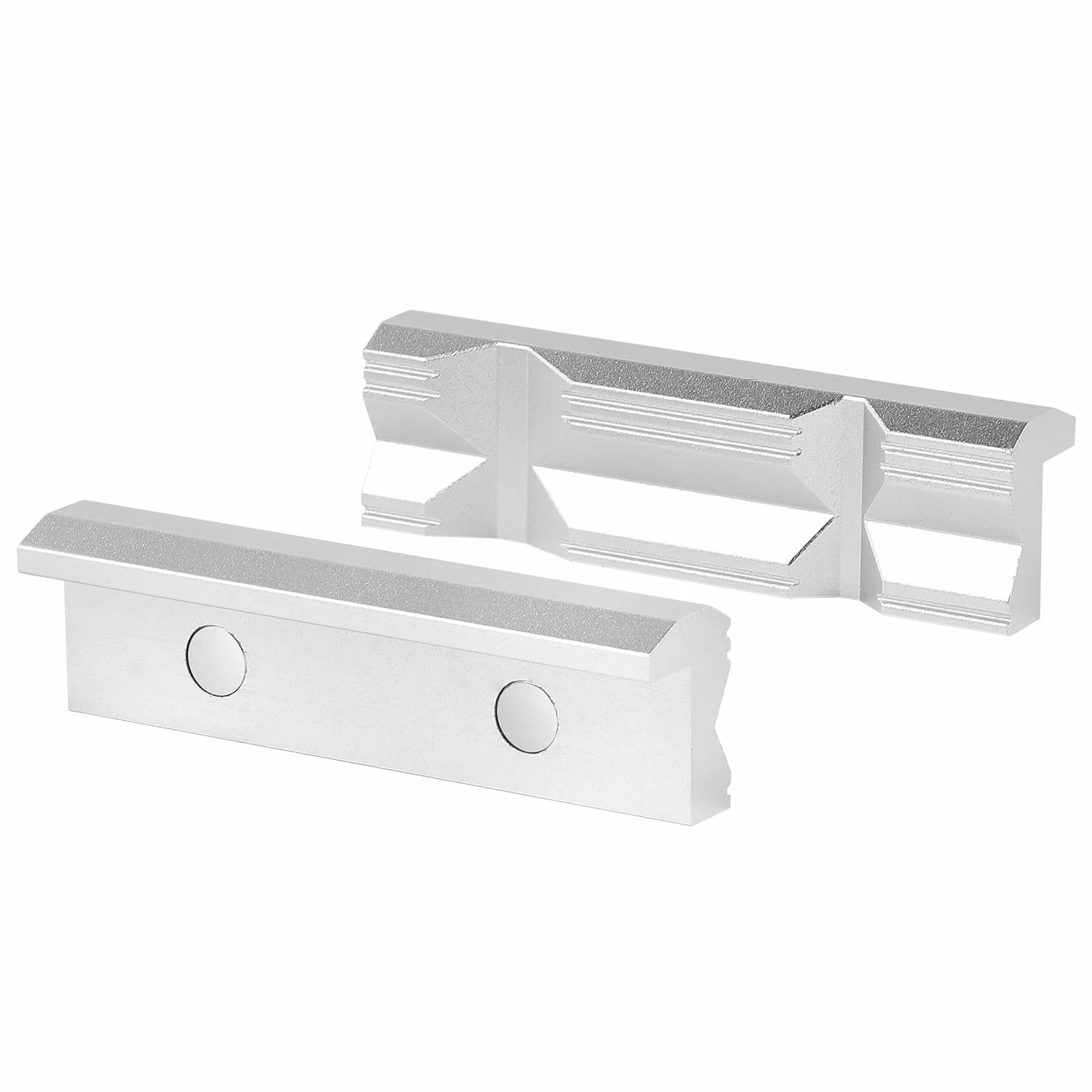 SWAWIS Ganasce Protettive per Morsa 100mm Alluminio con Magnete e Prismi