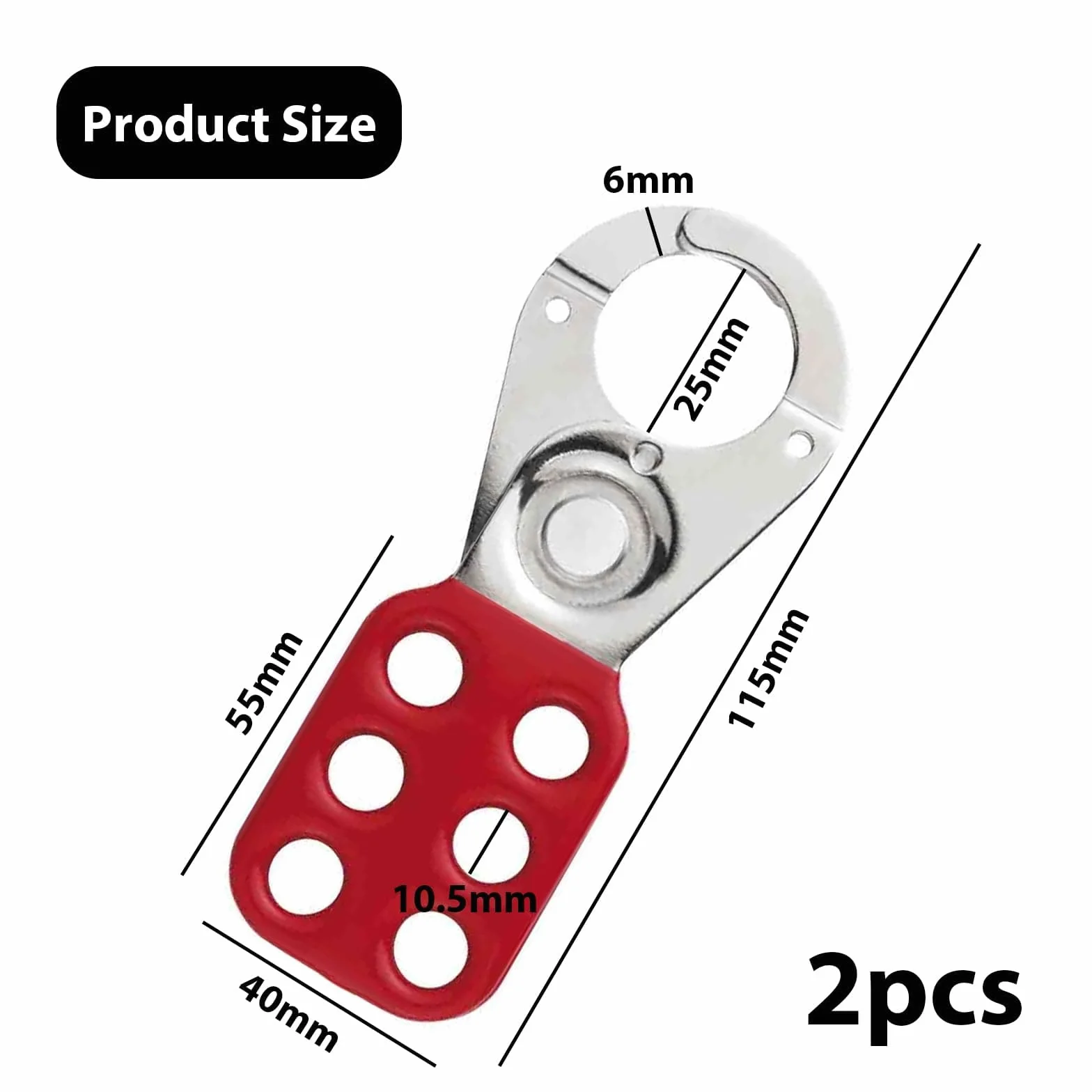 Blocco di sicurezza distanza apertura 25 mm hasp lock lockout tag out czerwony