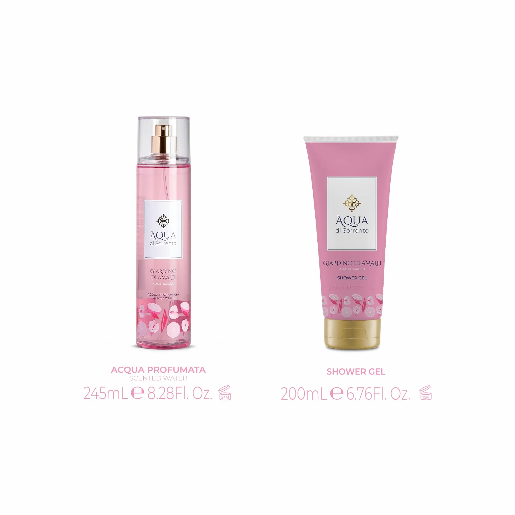 AQUA DI SORRENTO | Giardino di Amalfi, Confezione Regalo, Acqua Profumata 245 ml + Gel Doccia 200 ml, Fragranza Rinfrescante