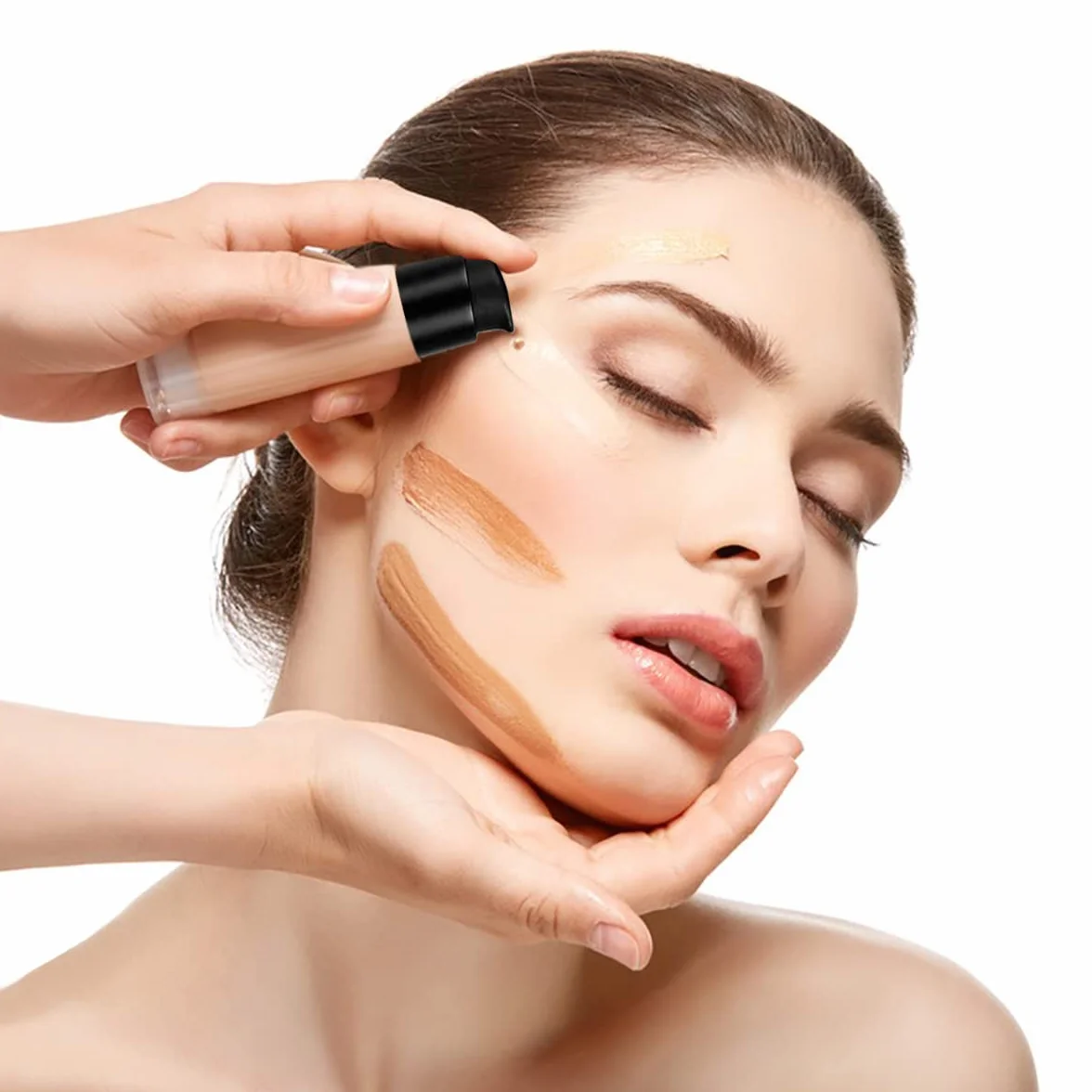 4 Plastica Pompe di Fondotinta di Ricambio Compatibile con Fondamenti Coloranti Doppia Azione Mac ed Estée Lauder, Cambiatore di Pompa di Trucco (con cucchiaio, pipetta, Imbutito)