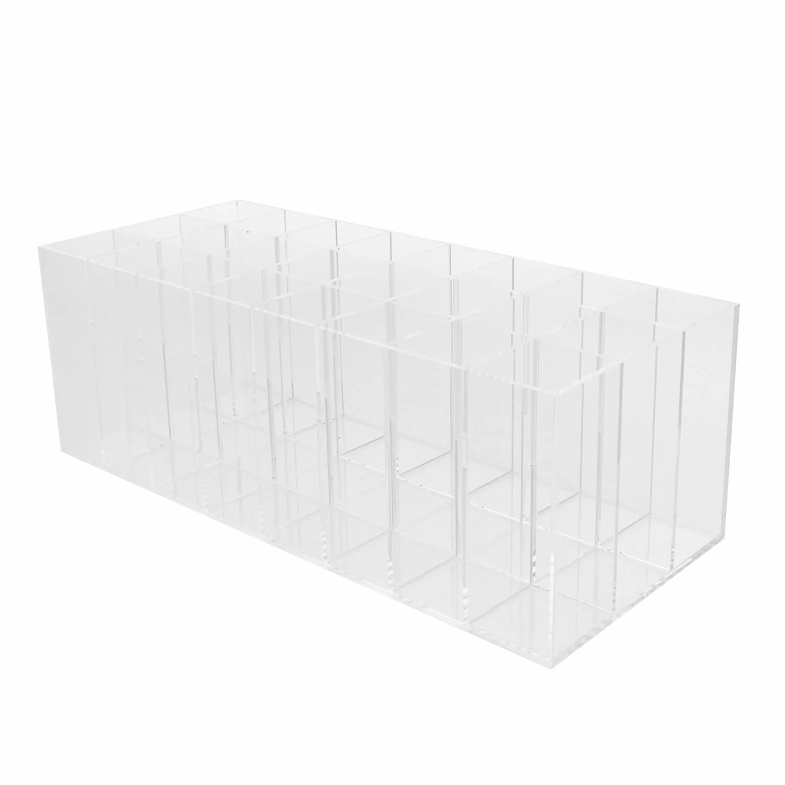 Lurrose Porta rossetti: organizer per rossetti in acrilico con 24 scomparti - Vassoio trasparente per riporre pennelli da trucco sul piano del bagno, espositore per cassetti cosmetici