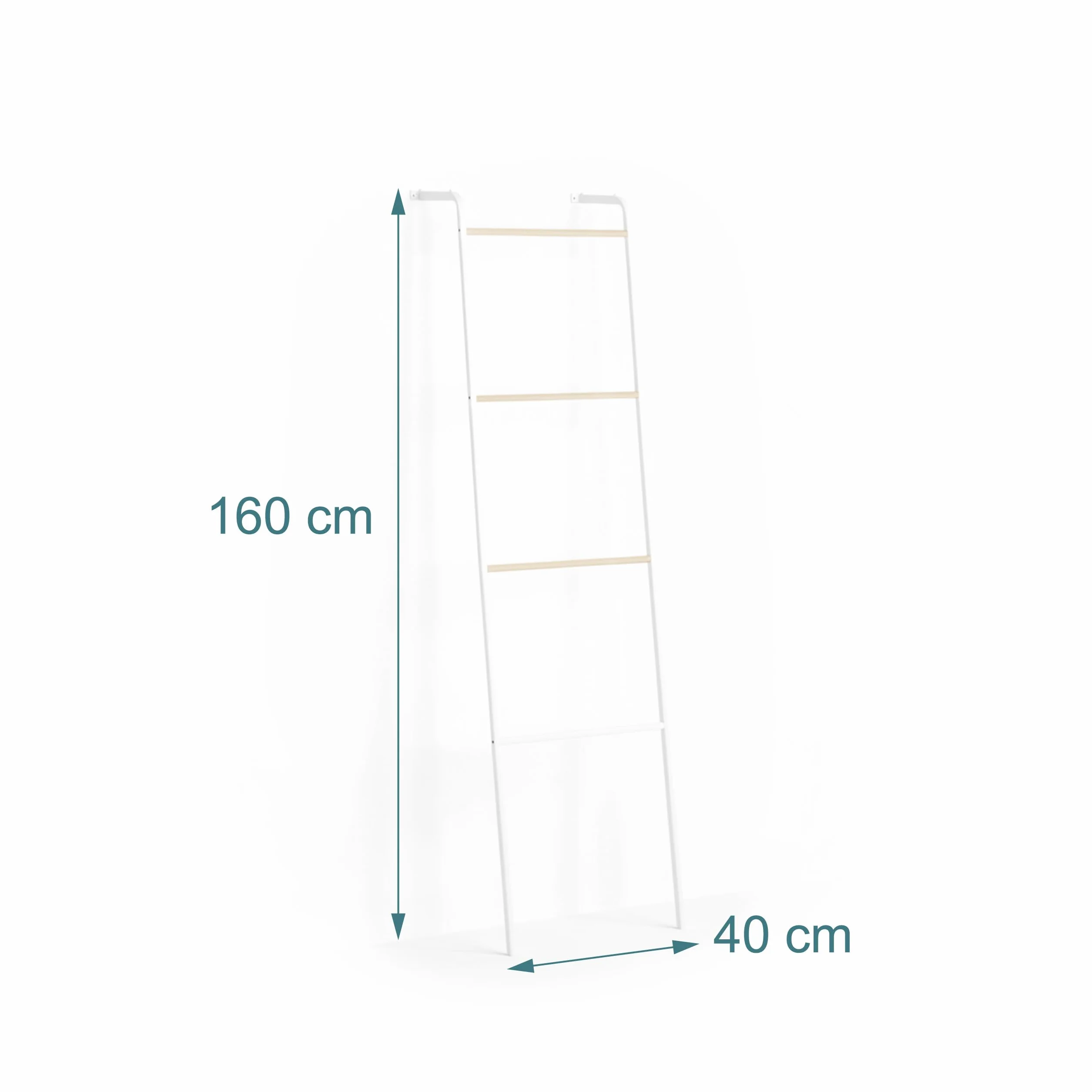 Relaxdays scaletta portasciugamani Metallo 4 pioli 158x40x28 cm Bianca