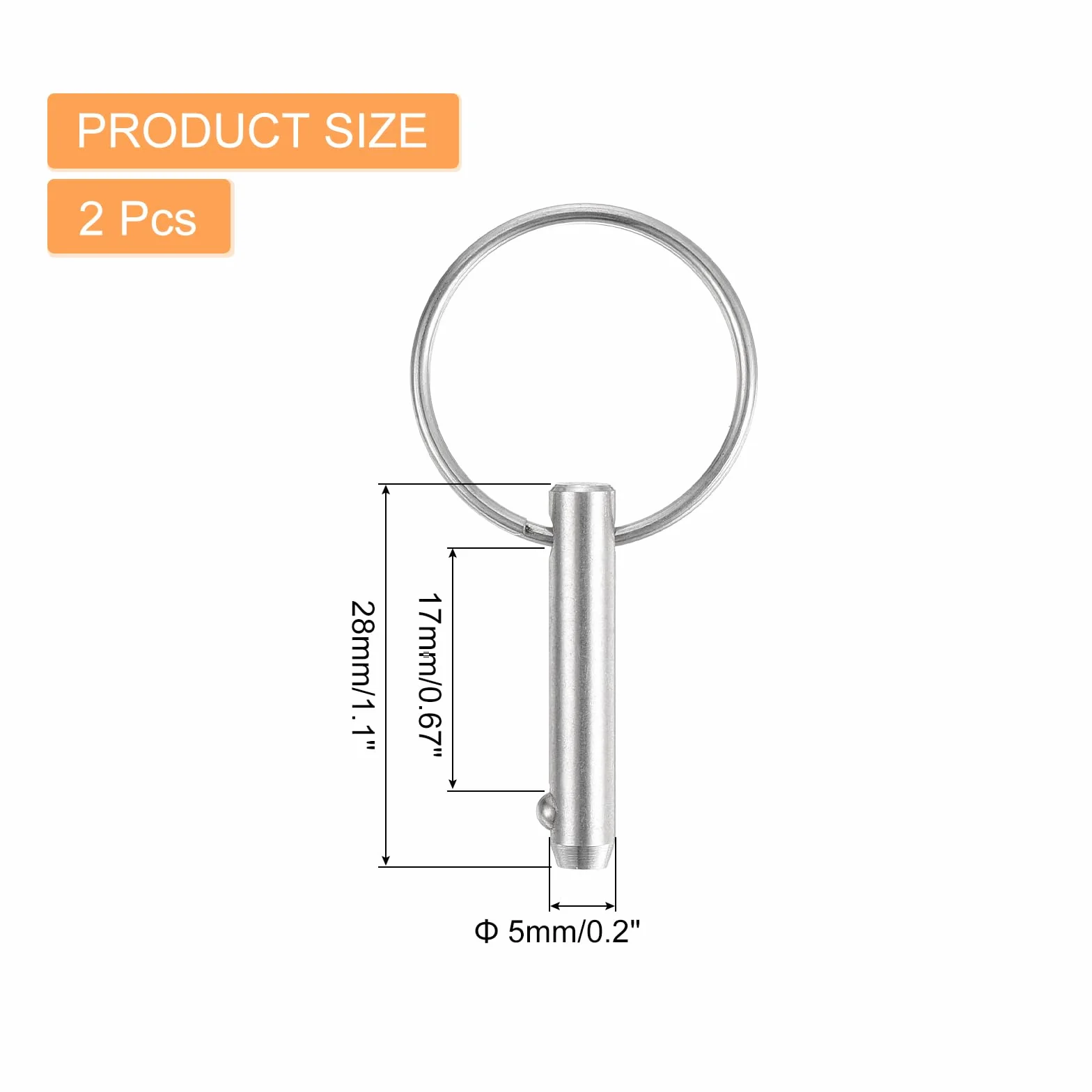 Perni a Sgancio Rapido 5mmx17mm Acciaio Inox 316 Per Sedile Marino, Allestimento Nave, Costruzione Navale
