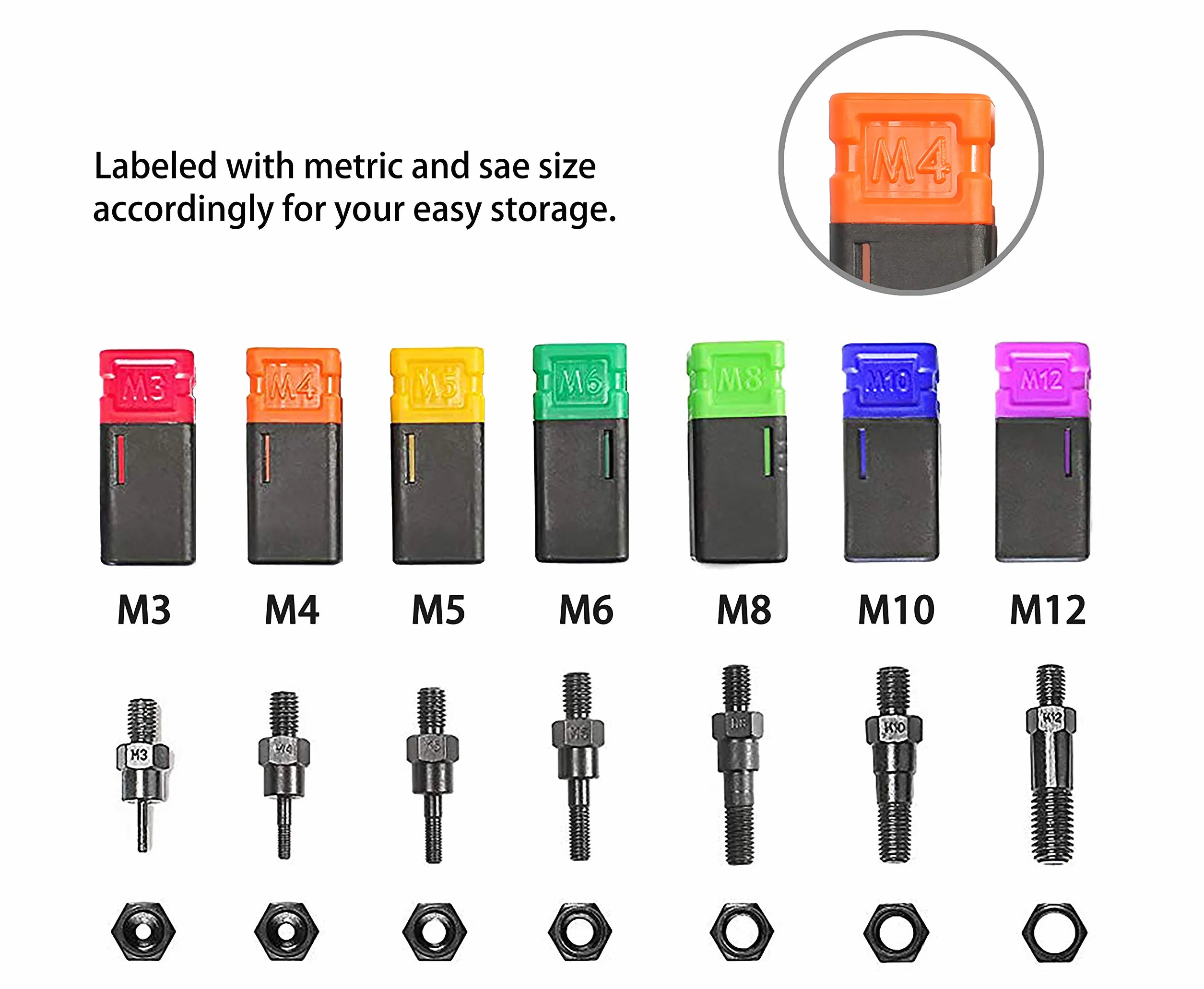 Rivettatrice Noce di rivetto cieco utensile a perno cieco professionale a mano per inserti filettati M3-M12 BT607