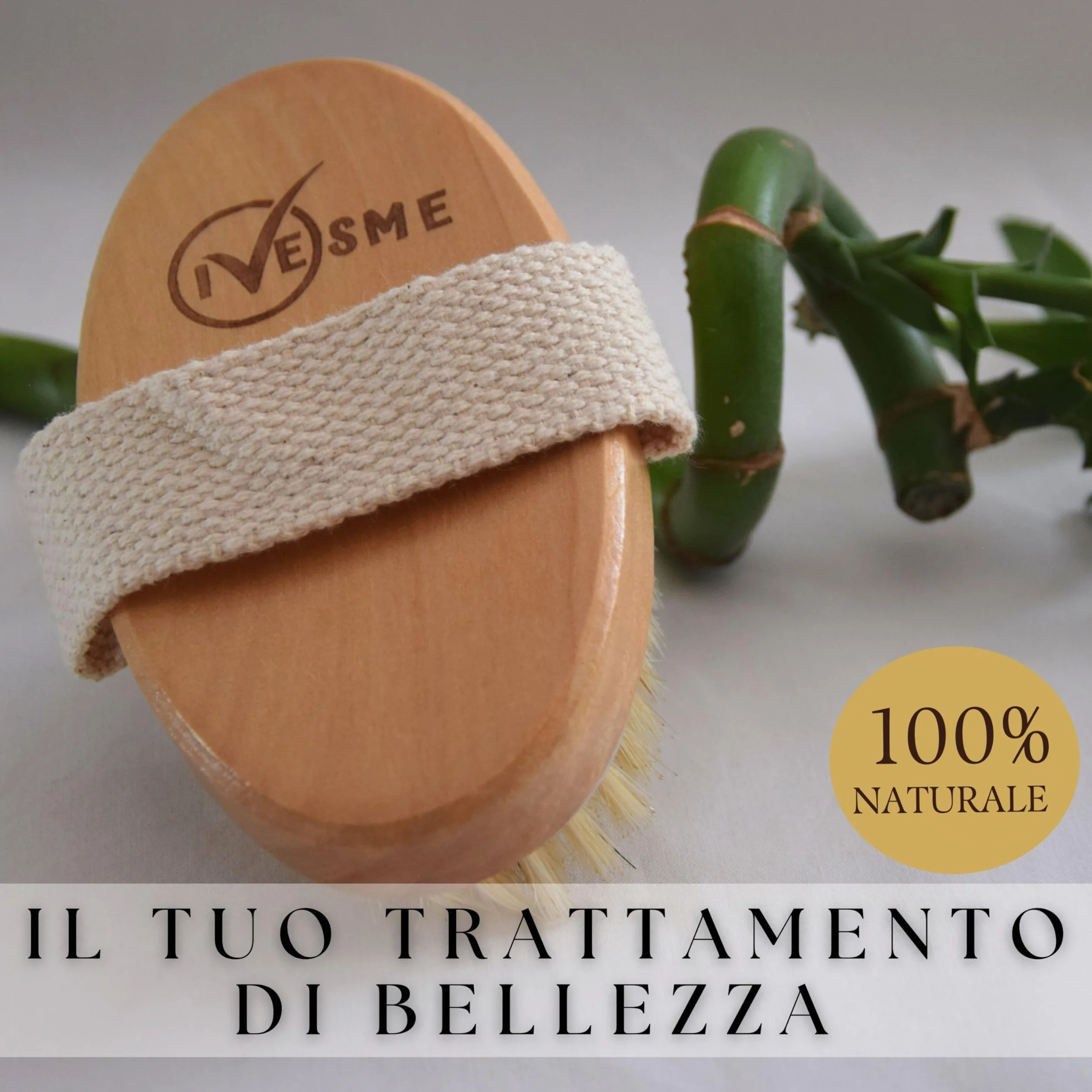 Spazzola Corpo a Secco Setole Naturali e GUIDA al Dry Brushing Corpo - Spazzola cellulite - Spazzola a Secco Corpo Esfoliante per una Pelle subito Liscia e Tonica Stimola la Circolazione