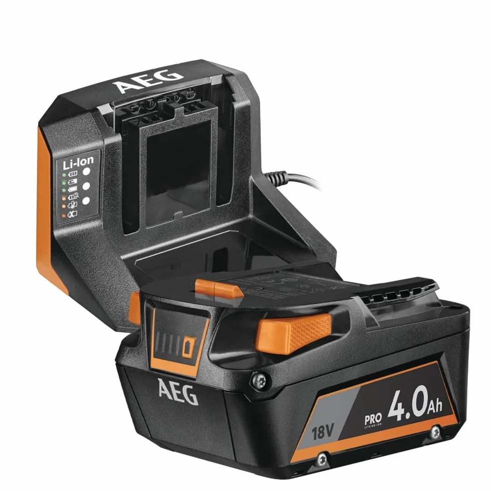 AEG SETL1840S Kit Caricabatterie e Batteria 18V 4.0 Ah con Protezione Termica