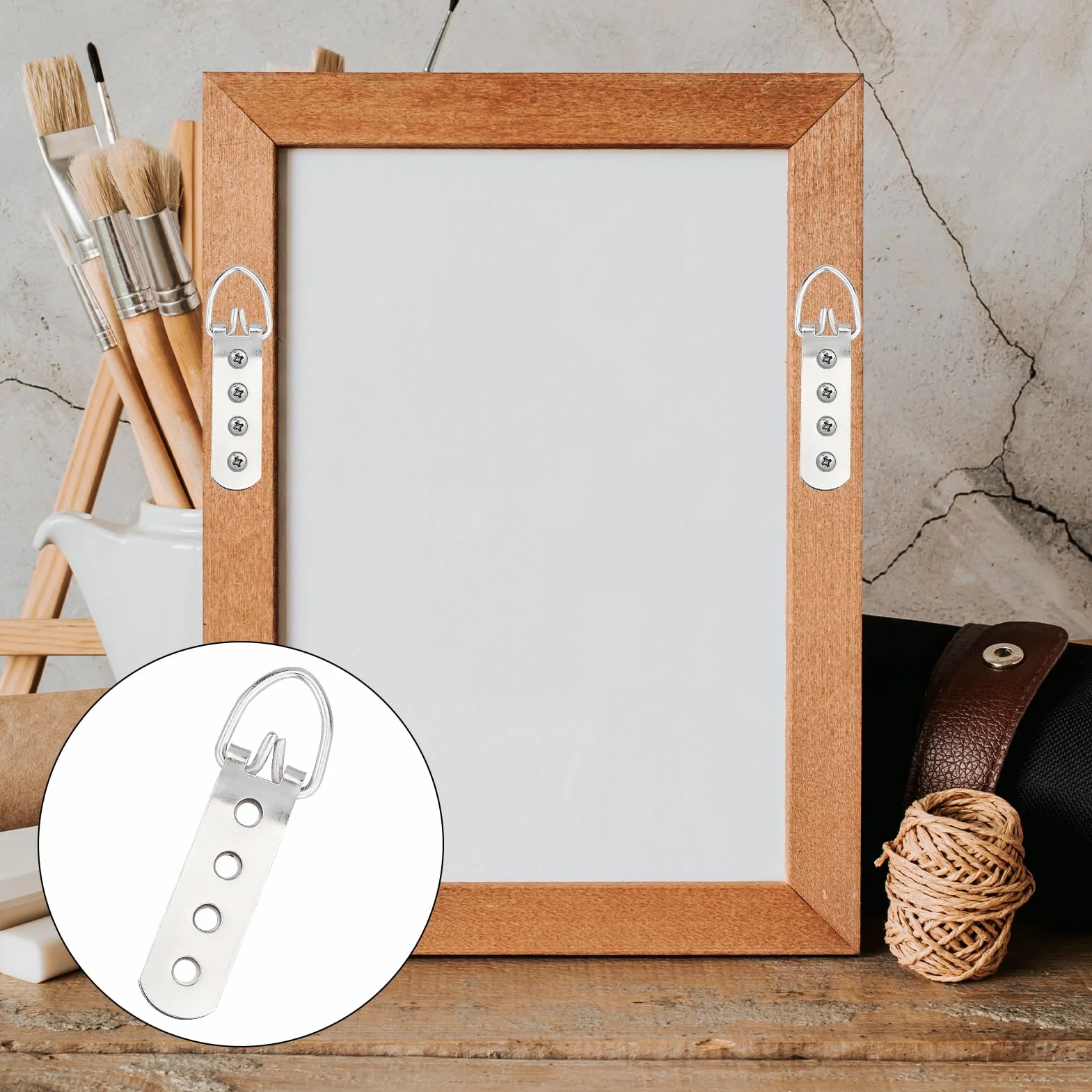 Ganci per Foto a 4 Fori con Anello a D, Appendini Super Pesanti per Immagini e Specchi, Robusti con Viti