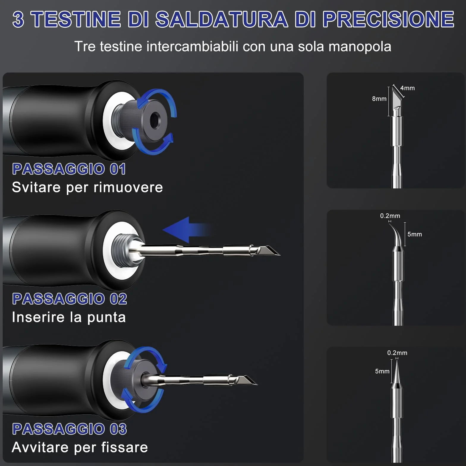 HYCHIKA Saldatore a Stagno a Batteria 2600mAh Riscaldamento Rapido 7s (200℃-450℃) Sospensione Spegnimento Auto