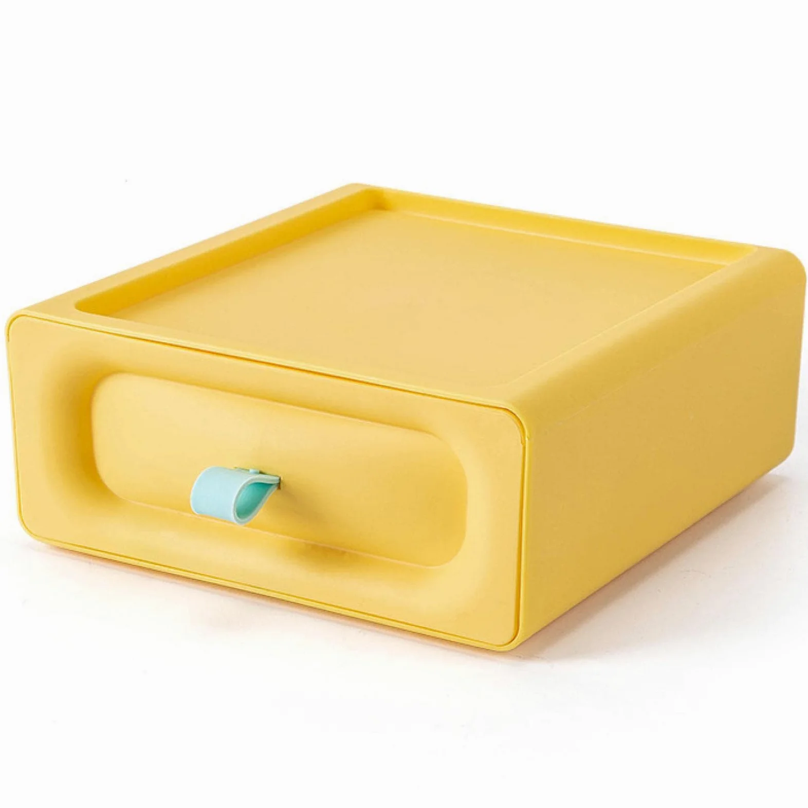 Scatola portaoggetti cosmetica di Grande capacità Cassetto portaoggetti dell'organizzatore del Trucco di Bellezza del Desktop del Bagno Antipolvere Impermeabile 3 Pezzi Giallo