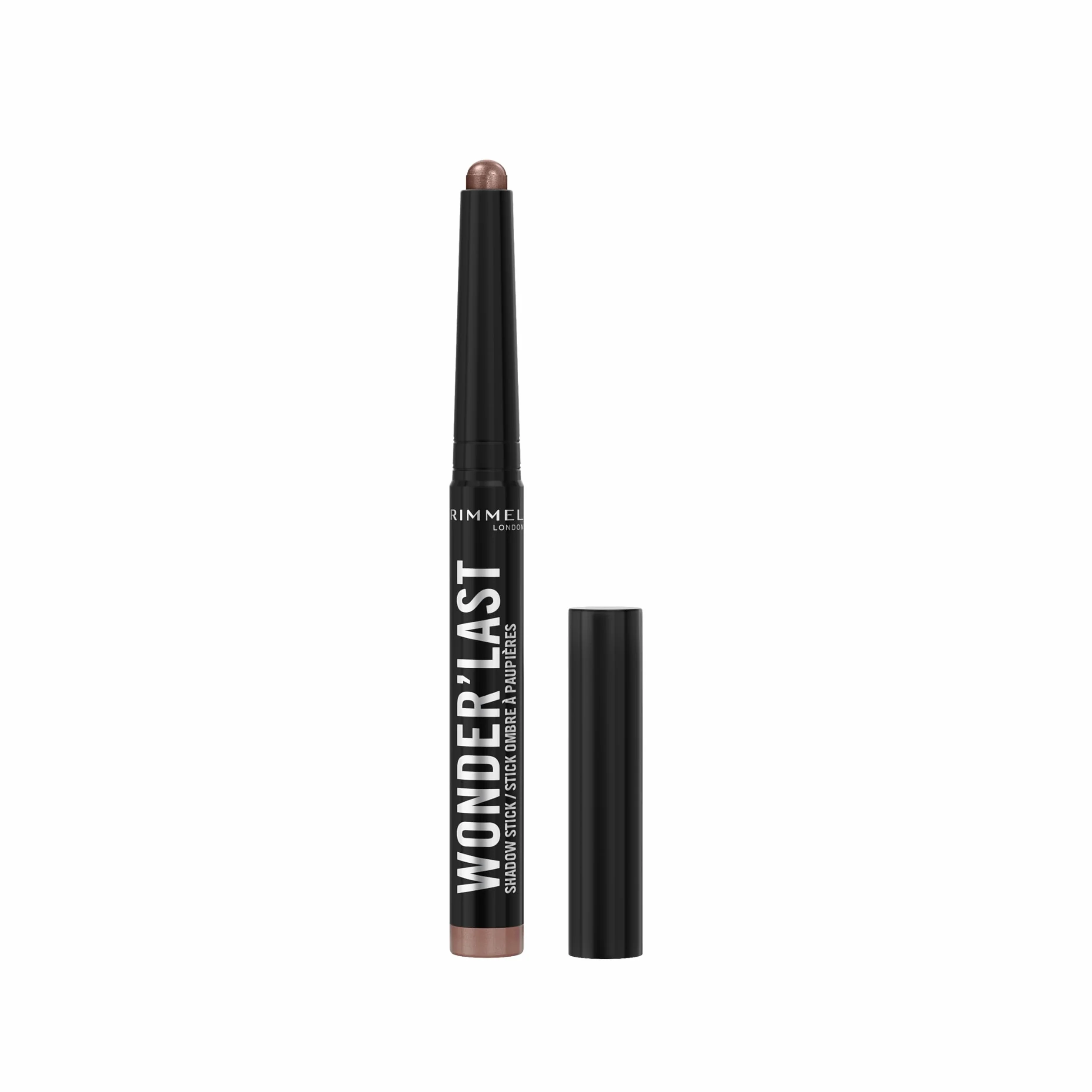 Rimmel London Wonder'Last, 002 Choco Shimmer, Ombretto in stick, Colore vibrante e d’impatto, Facile da applicare, Texture confortevole, Formula ultra-cremosa, Formula Vegana, 1,64 g