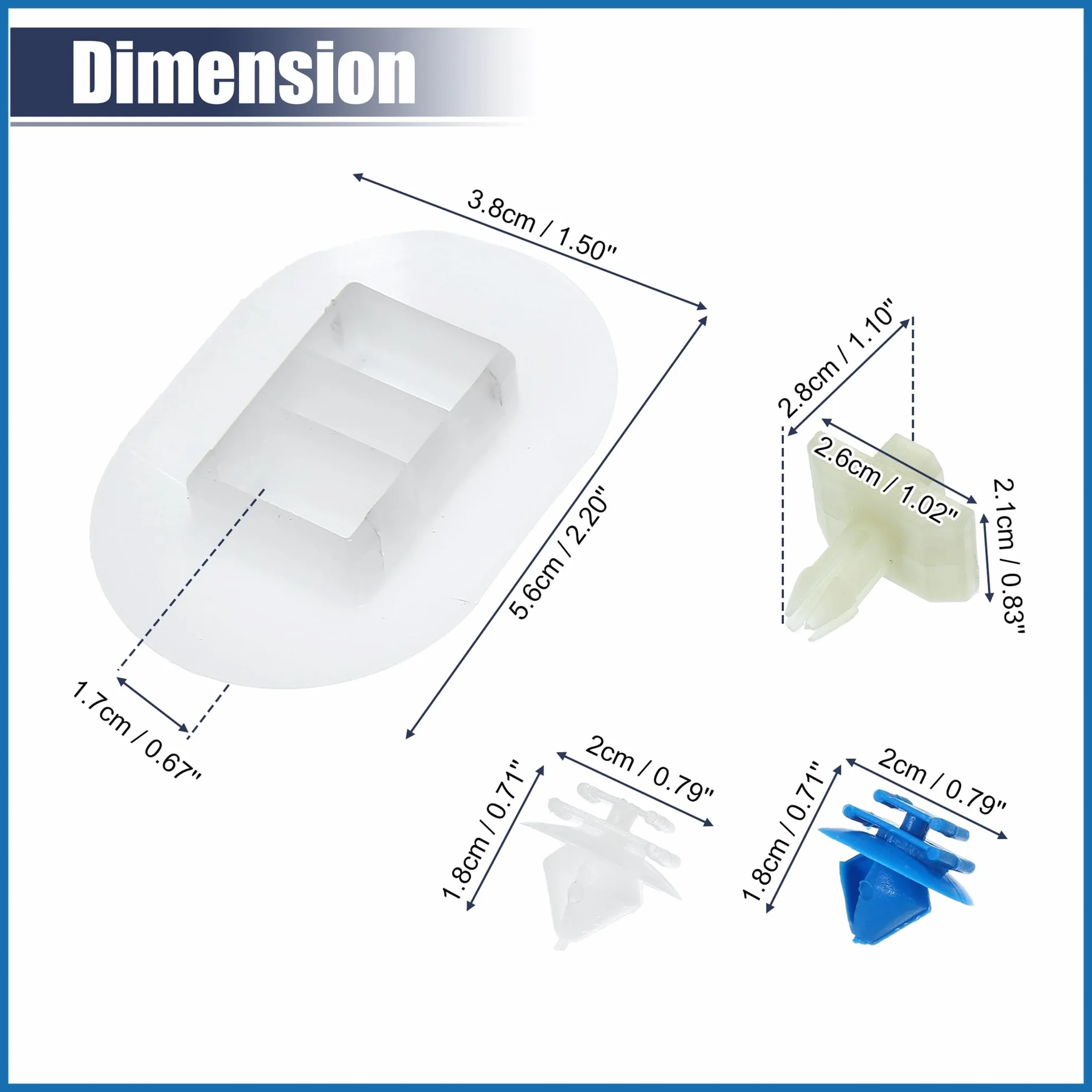 ABSOPRO Auto Gonna Fissaggio Clip Set 10pz Bianco per Citroen DS3