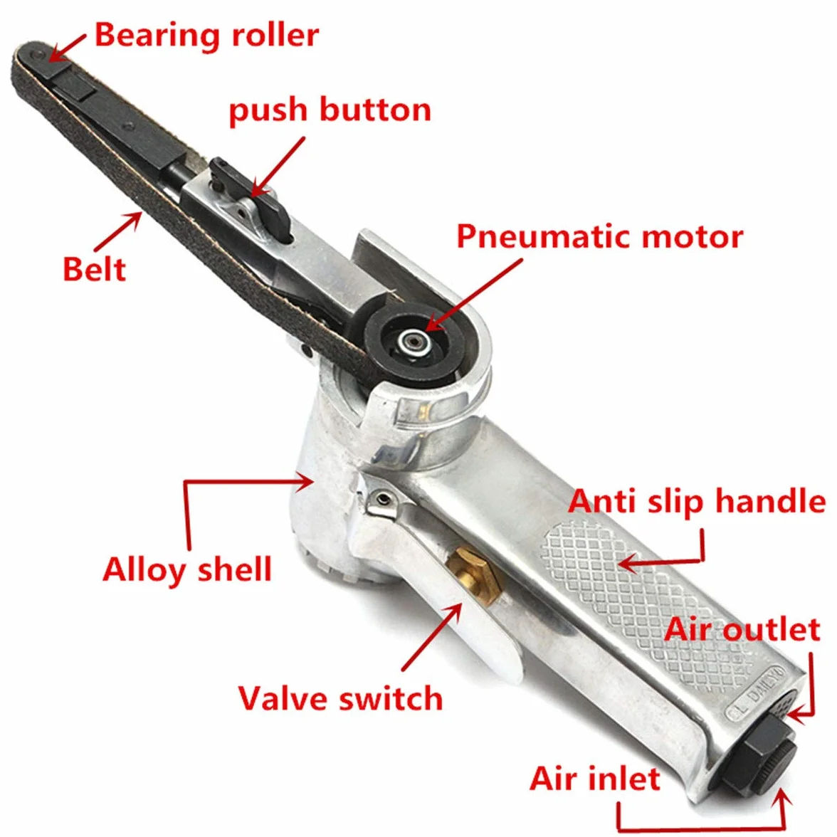 Levigatrice a Nastro Pneumatica 10mm 330mm con 25 Nastri Levigatura Strumento Lucidatura Auto