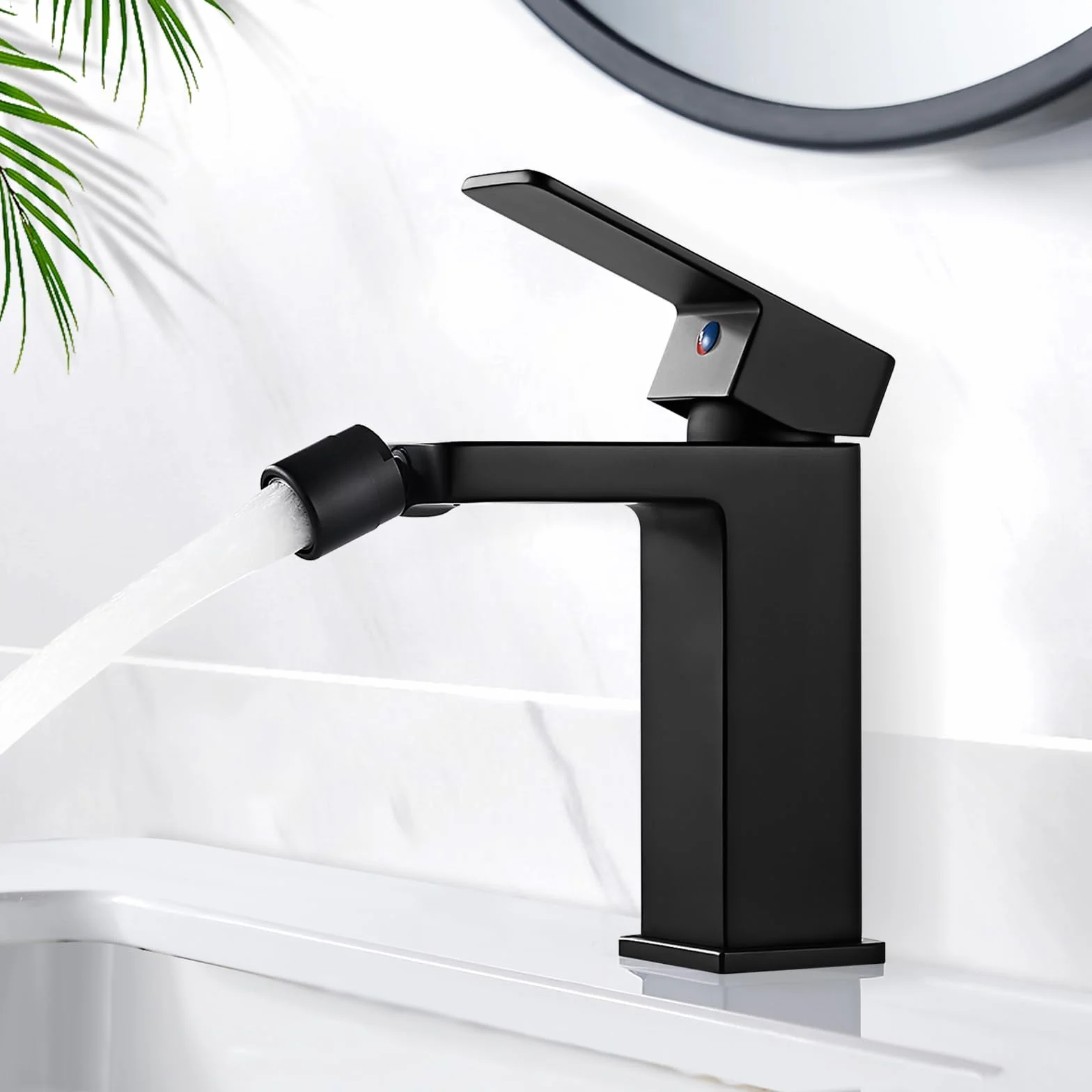 Rubinetto Bidet Nero Monocomando in Ottone con Bocca Girevole Staccabile G3/8