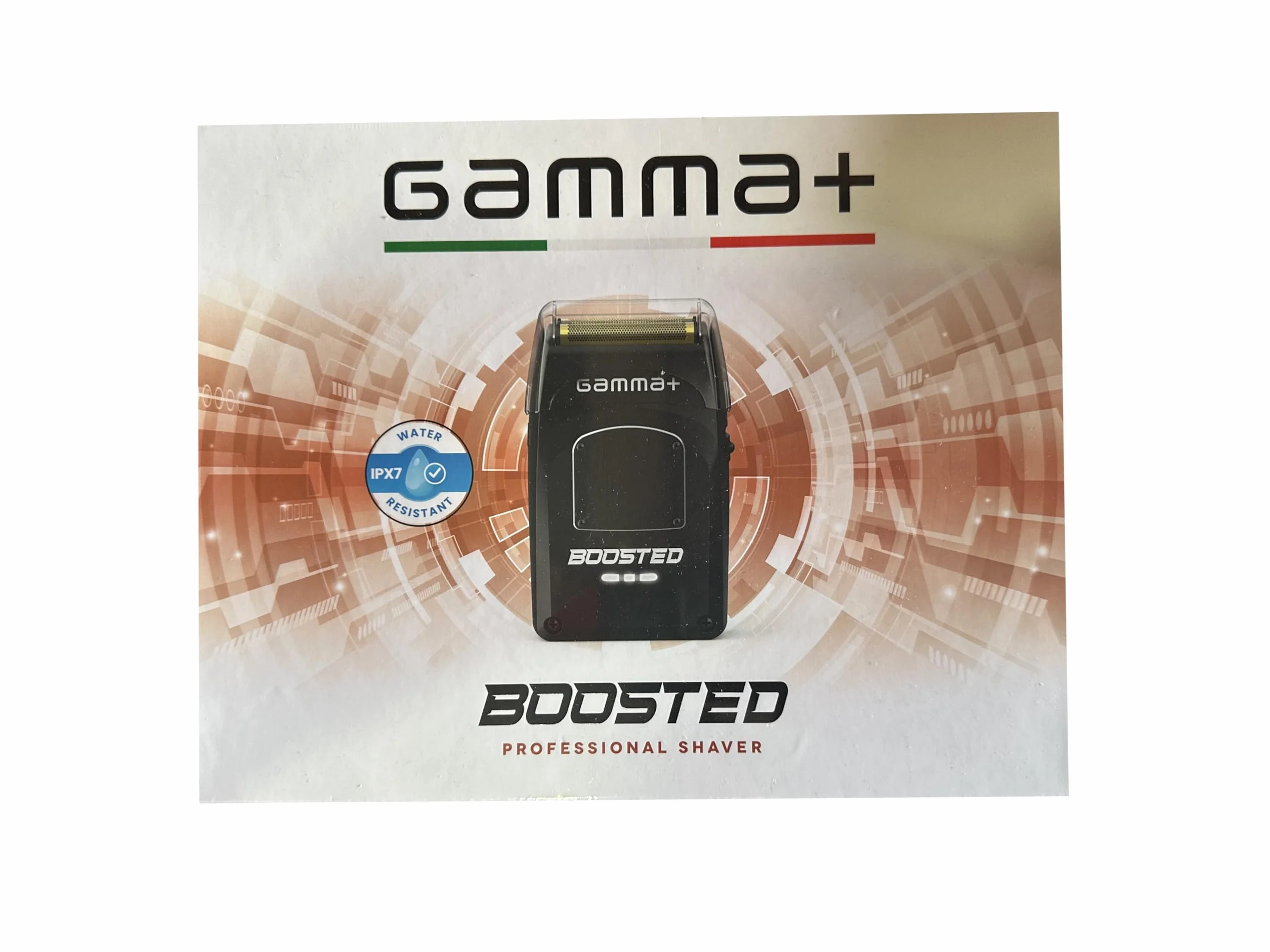 GAMMA+ Boosted Rasoio Elettrico Barba e Capelli con 3 Lame, Rasoio Barba Elettrico Uomo Senza Fili, Autonomia 120 Minuti, Rasoio da Viaggio Compatto, Impermeabile IPX7, Velocità di taglio 11.000 RPM