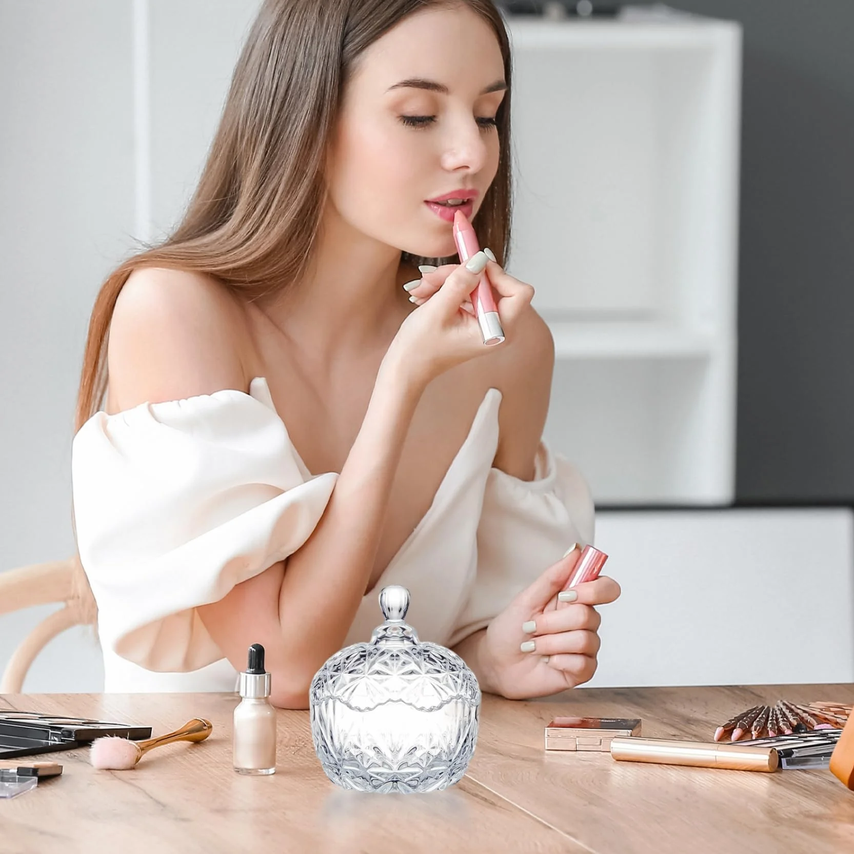 Contenitore per polvere per il corpo, contenitore per polvere con coperchio, barattolo per di morbido lavabile riutilizzabile per conservare caramelle o gioielli