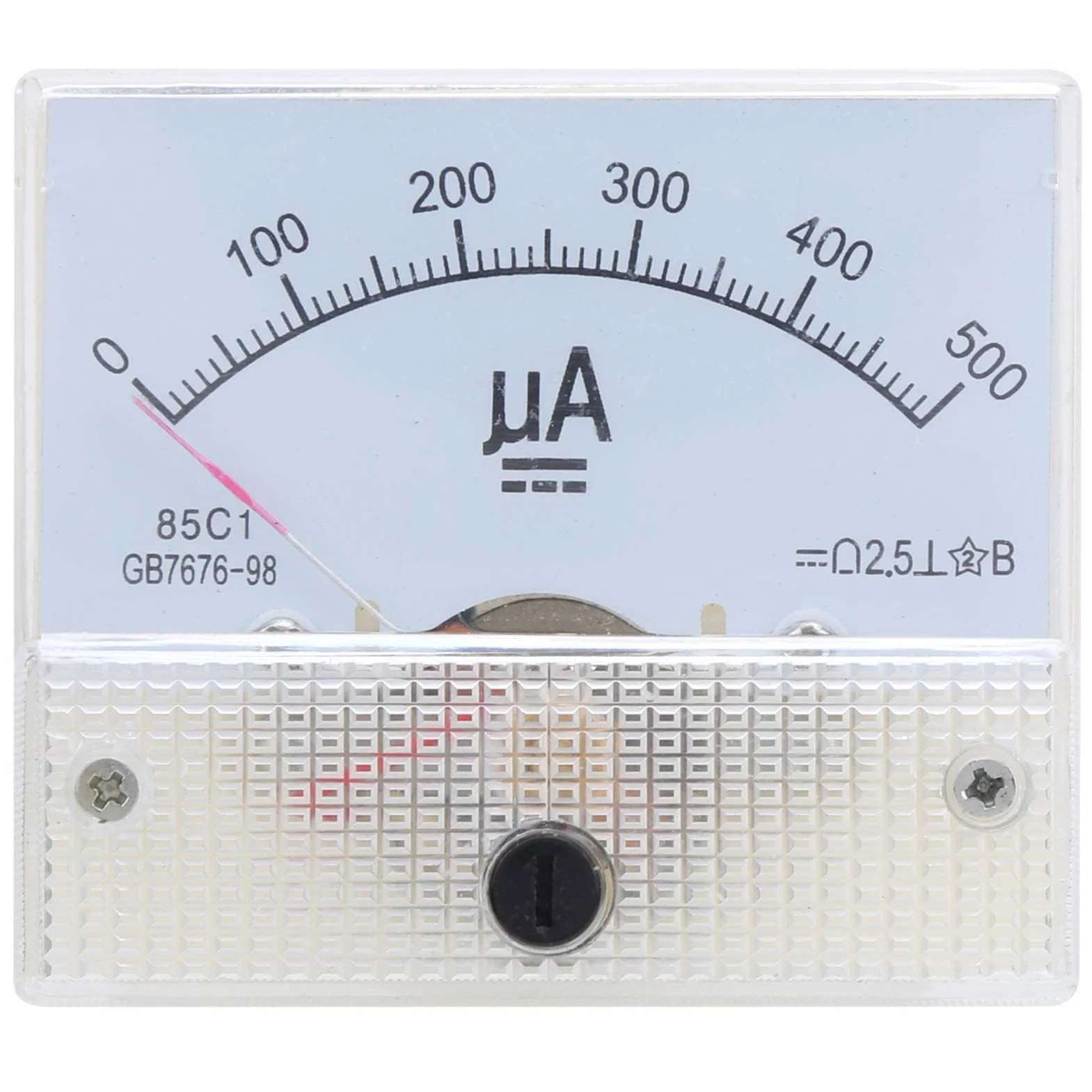 Amperometro Analogico 85C1-A DC 0-500UA Indicatore ABS Pannello Misuratore di Corrente Alta Precisione