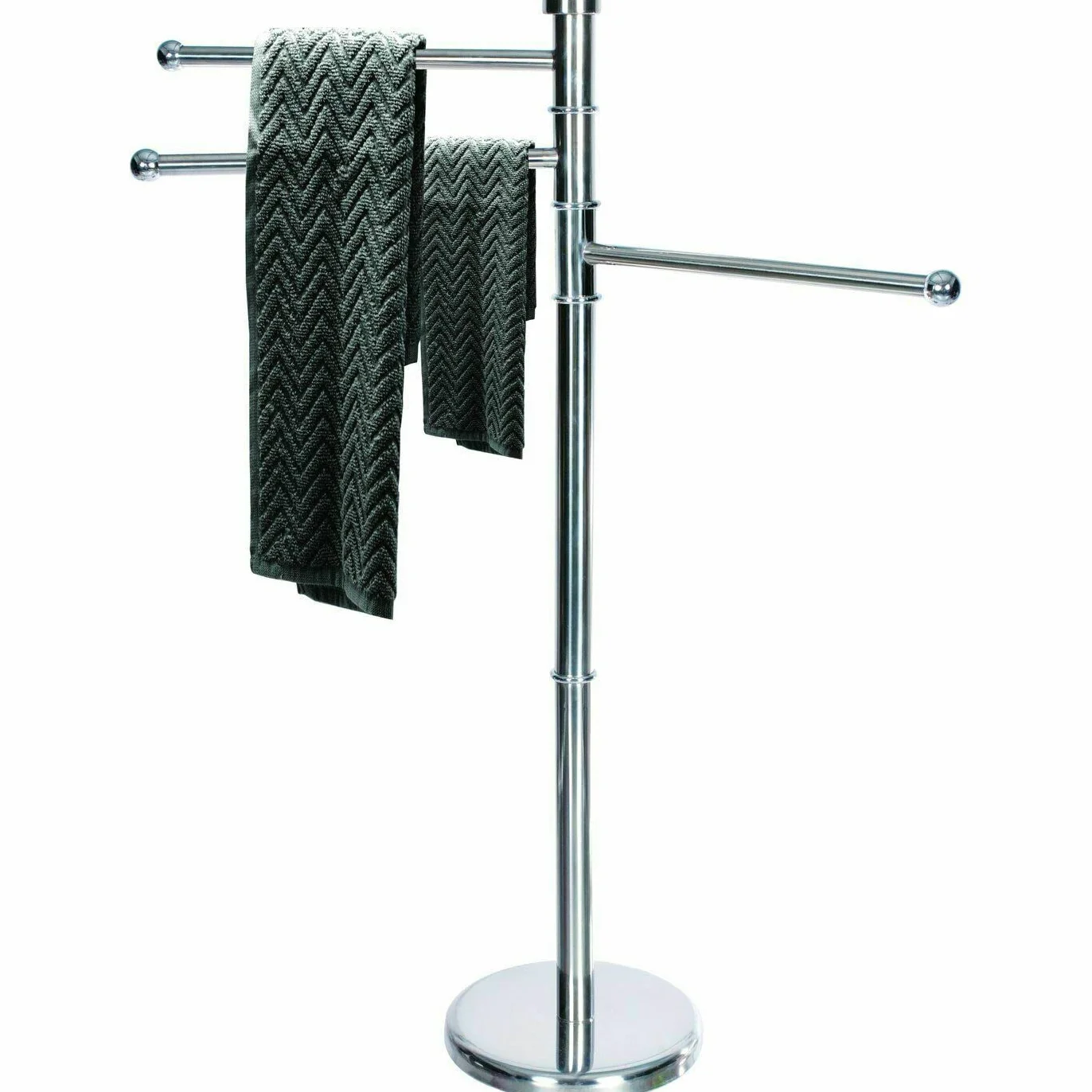 Piantana Porta Asciugamani 3 bracci acciaio inox 85cm x 22cm braccio 30cm