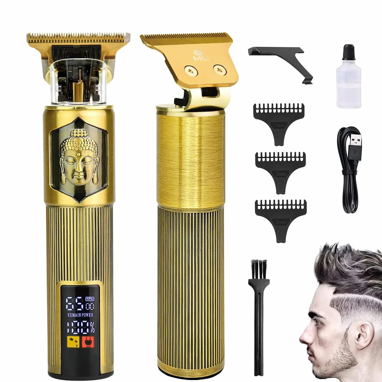 OPPOSITE Rasoio elettrico barba e capelli uomo professionale USB ricaricabile display LCD PLUS impermeabile e portatile