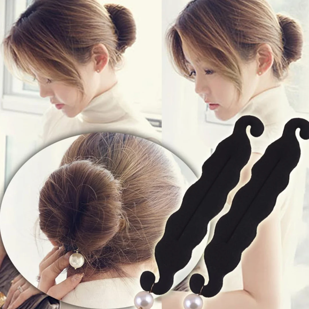 2Pcs Strumento per la Creazione Rapida di Chignon, Capelli Strumento per Intrecciare, Twist Curler Donut Strumenti, Magico Articolo per Raccogliere i Capelli in Modo Semplice e Veloce